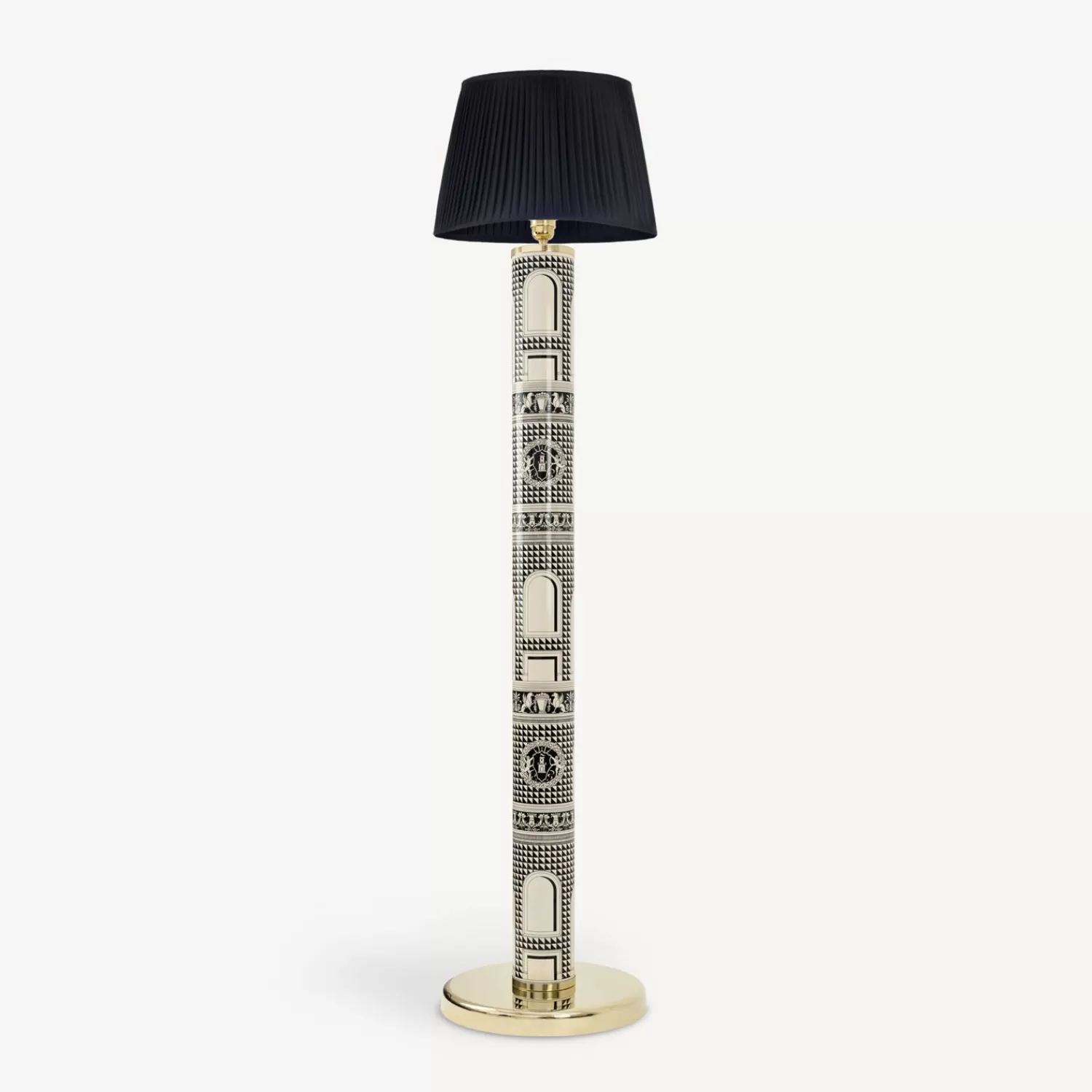 Lamps And Lampshades<Fornasetti Floor Lamp Facciata Quattrocentesca Black/Ivory