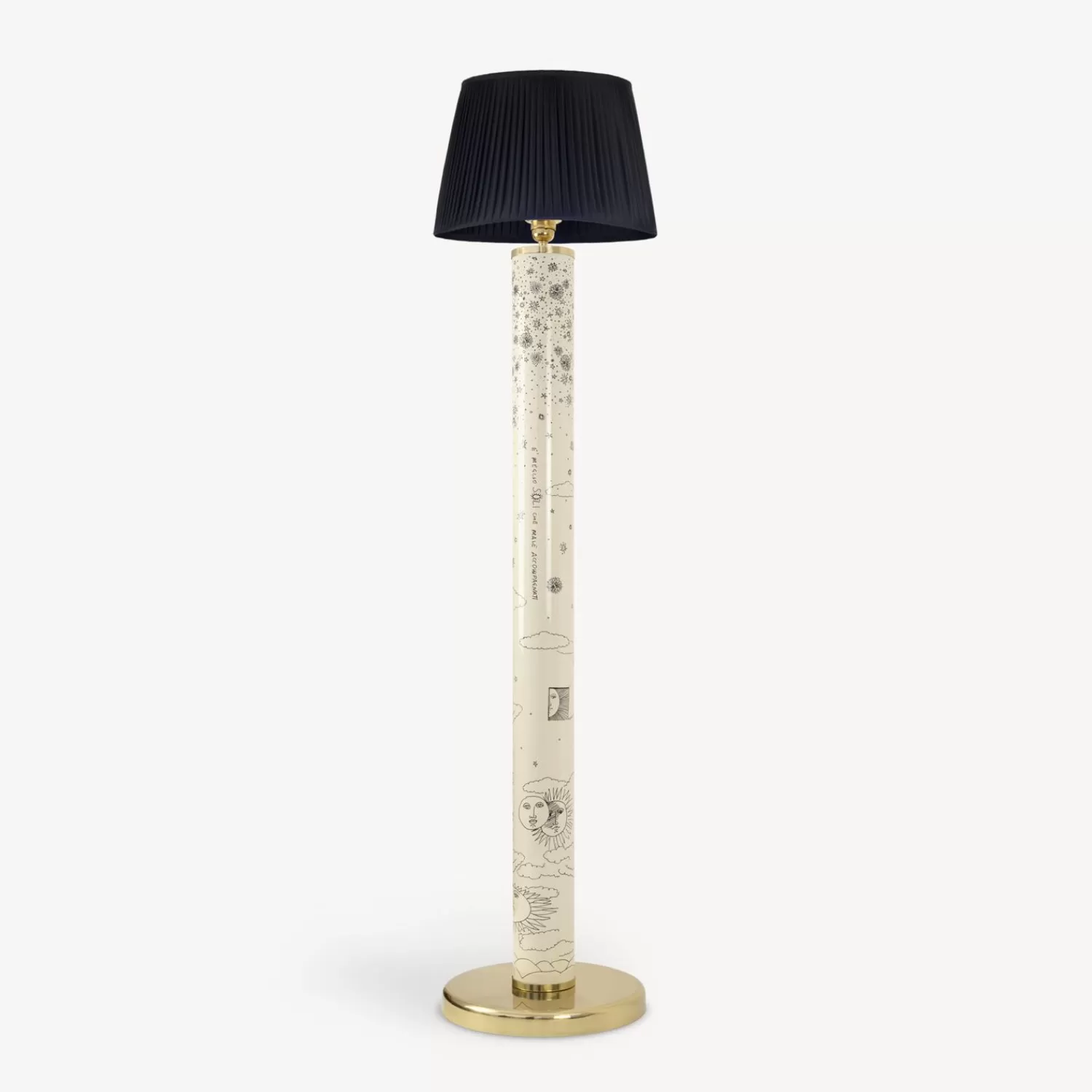 Lamps And Lampshades<Fornasetti Floor Lamp Solitario On Ivory Black/Ivory