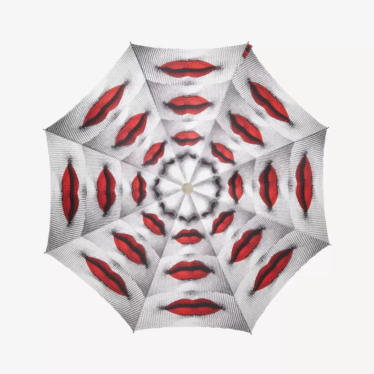 Umbrellas<Fornasetti Folding Umbrella Bocche White/Black/Red