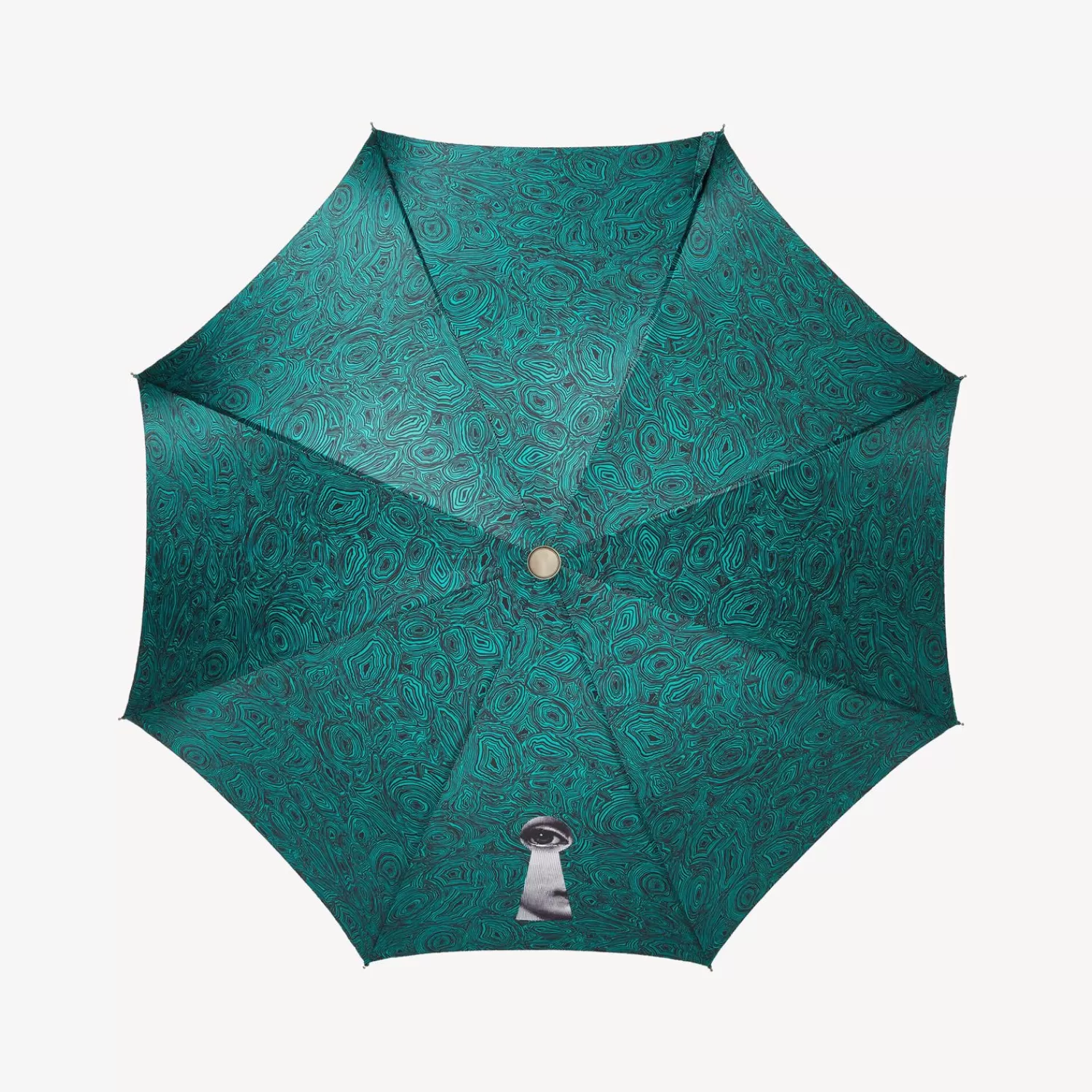 Umbrellas<Fornasetti Folding Umbrella Serratura Su Malachite Green/Black