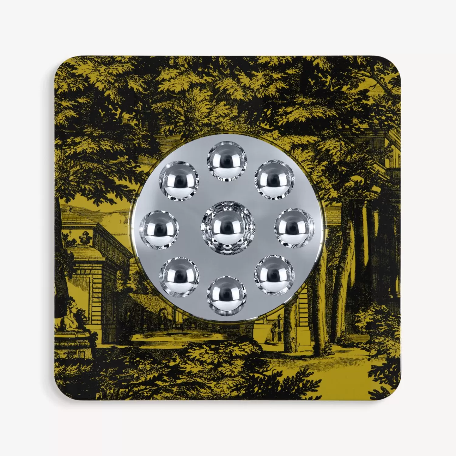 Design Mirrors<Fornasetti Frame With Bubbles Mirror Giardino Settecentesco Black/Yellow