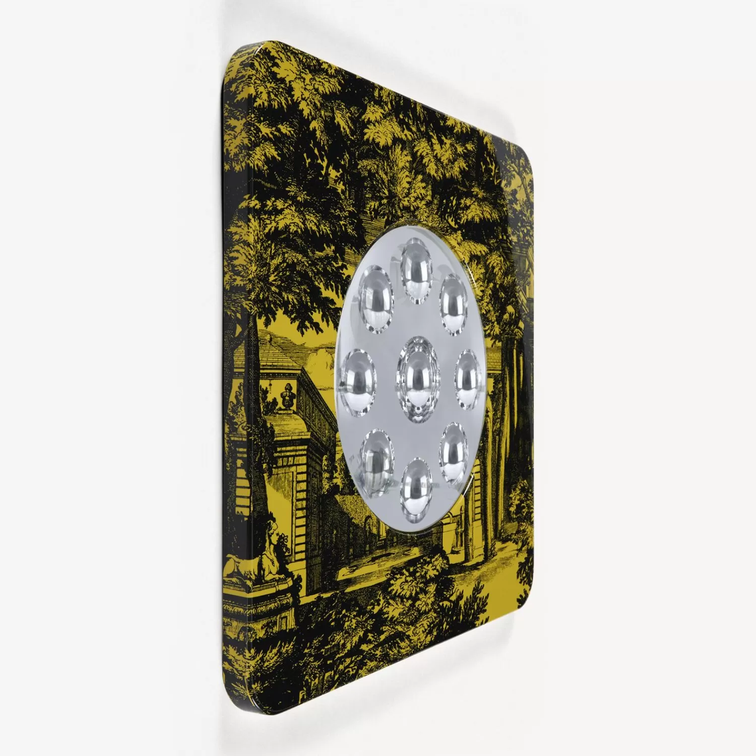 Design Mirrors<Fornasetti Frame With Bubbles Mirror Giardino Settecentesco Black/Yellow