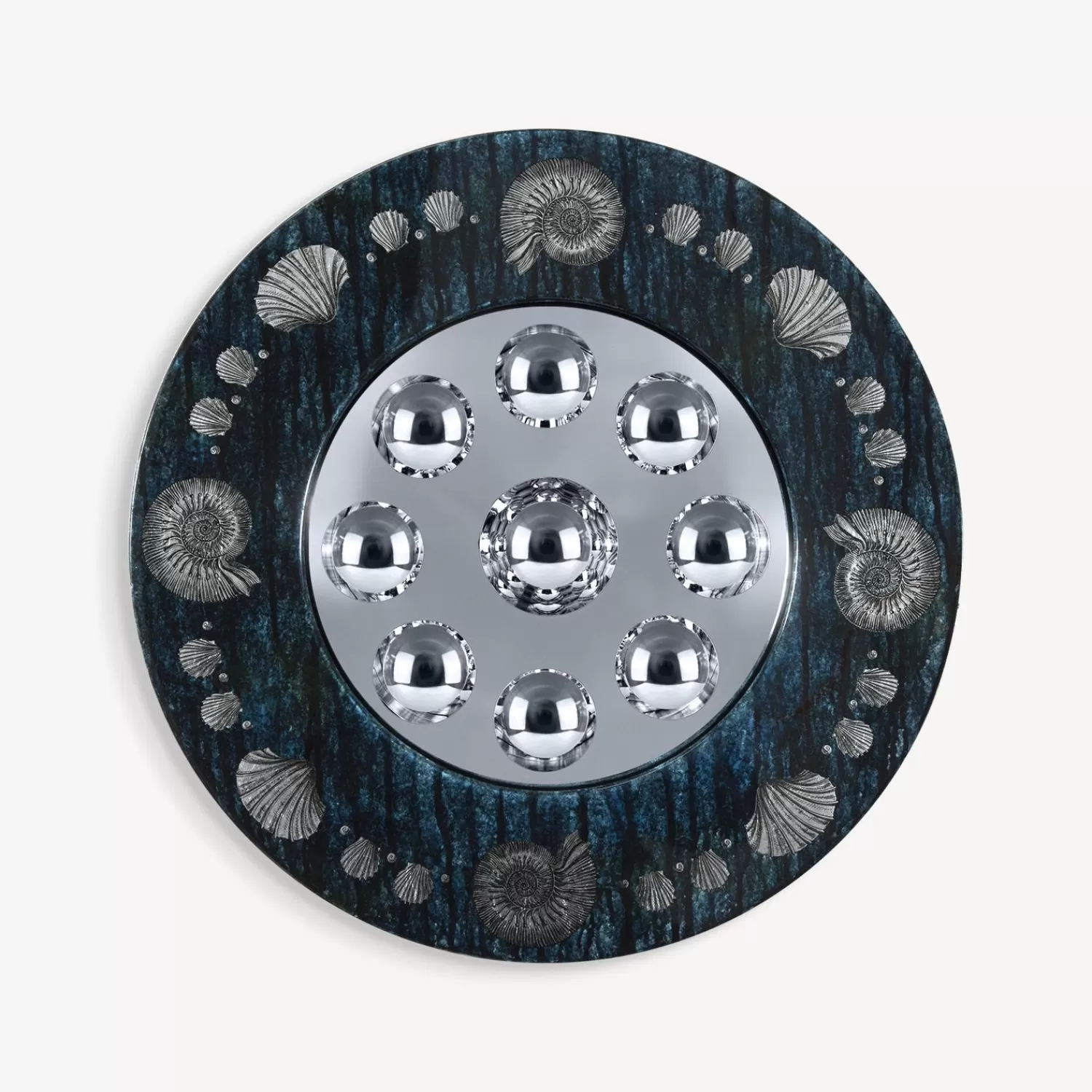 Design Mirrors<Fornasetti Frame With Bubbles Mirror Giro Di Conchiglie Silver/Blue