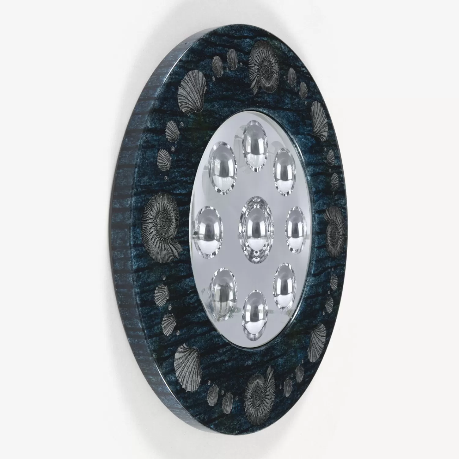 Design Mirrors<Fornasetti Frame With Bubbles Mirror Giro Di Conchiglie Silver/Blue
