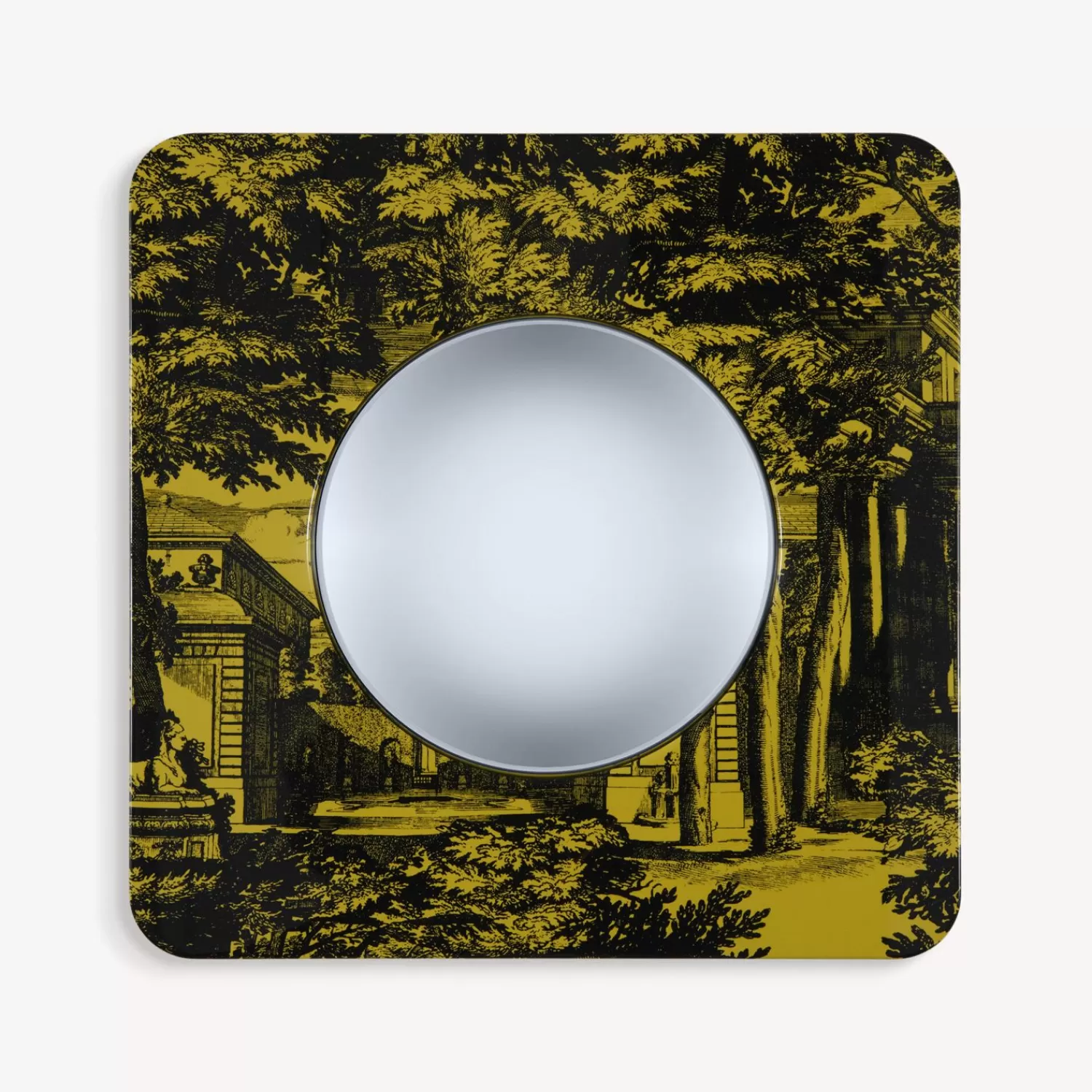 Design Mirrors<Fornasetti Frame With Convex Mirror Giardino Settecentesco Black/Yellow