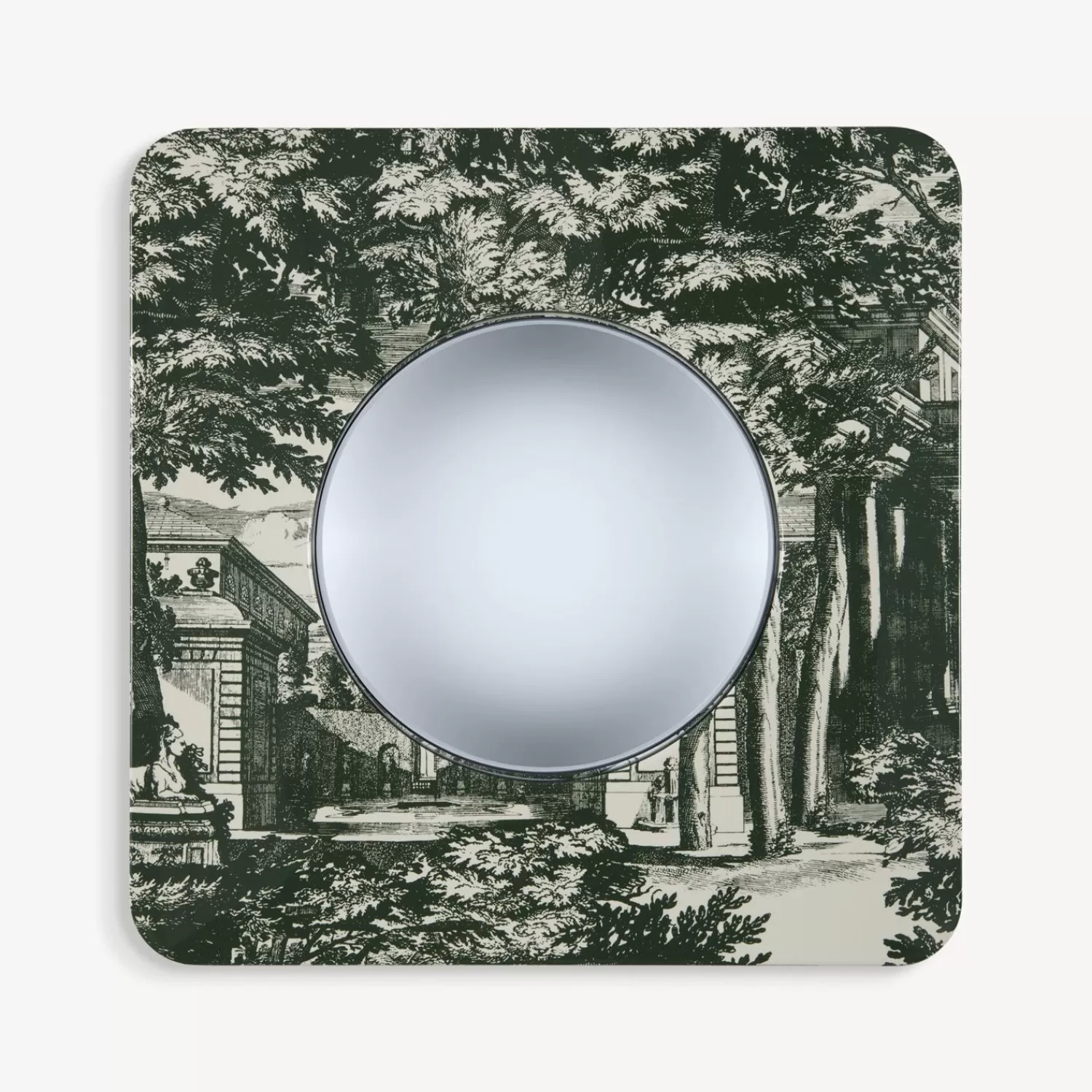 Design Mirrors<Fornasetti Frame With Convex Mirror Giardino Settecentesco Green/Ivory
