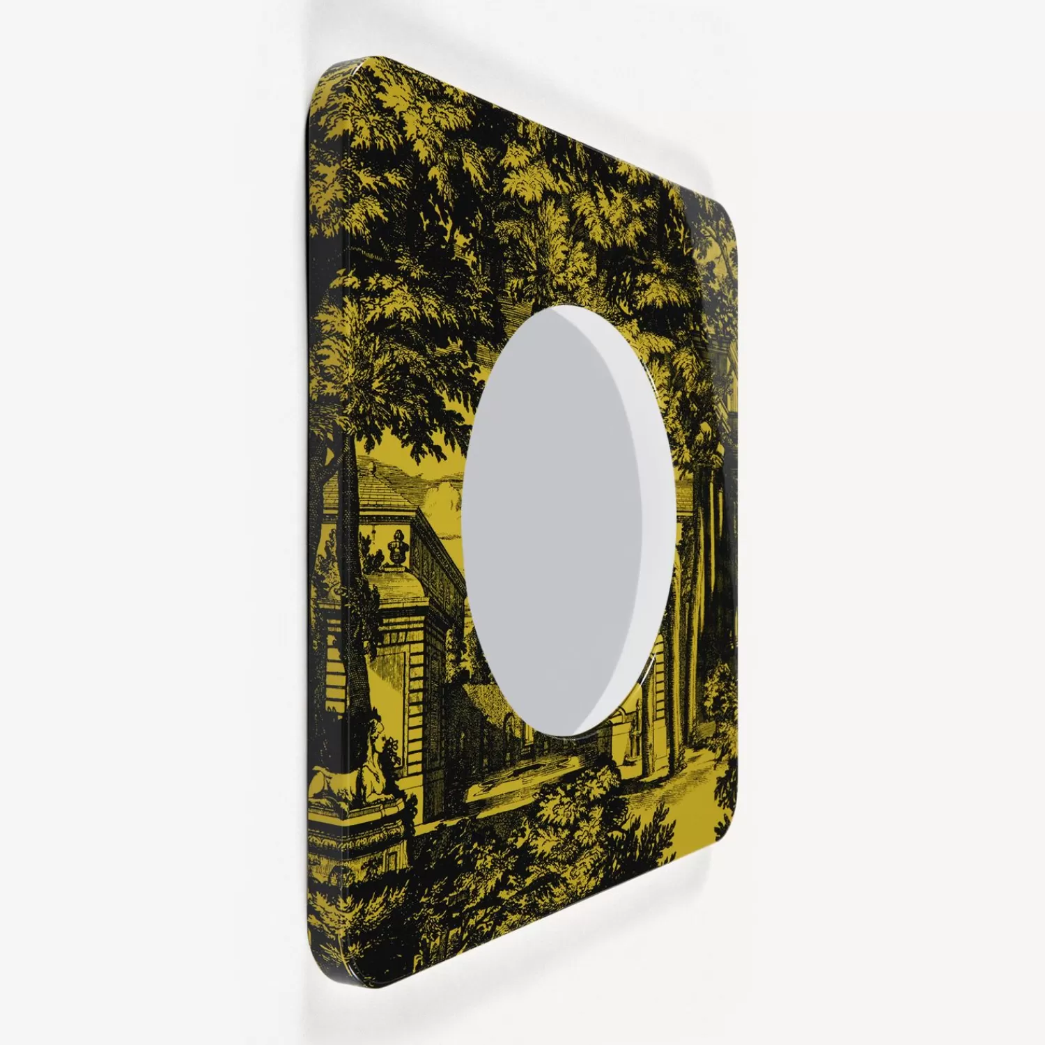 Design Mirrors<Fornasetti Frame With Convex Mirror Giardino Settecentesco Black/Yellow
