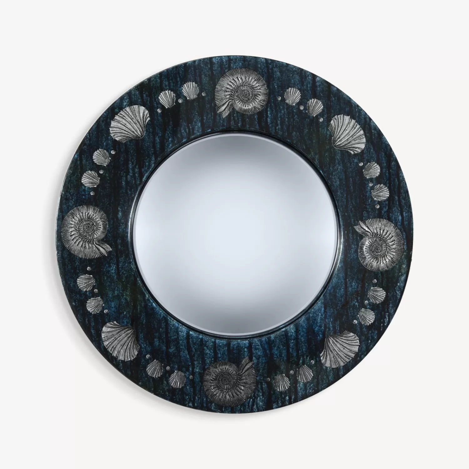Design Mirrors<Fornasetti Frame With Convex Mirror Giro Di Conchiglie Silver/Blue