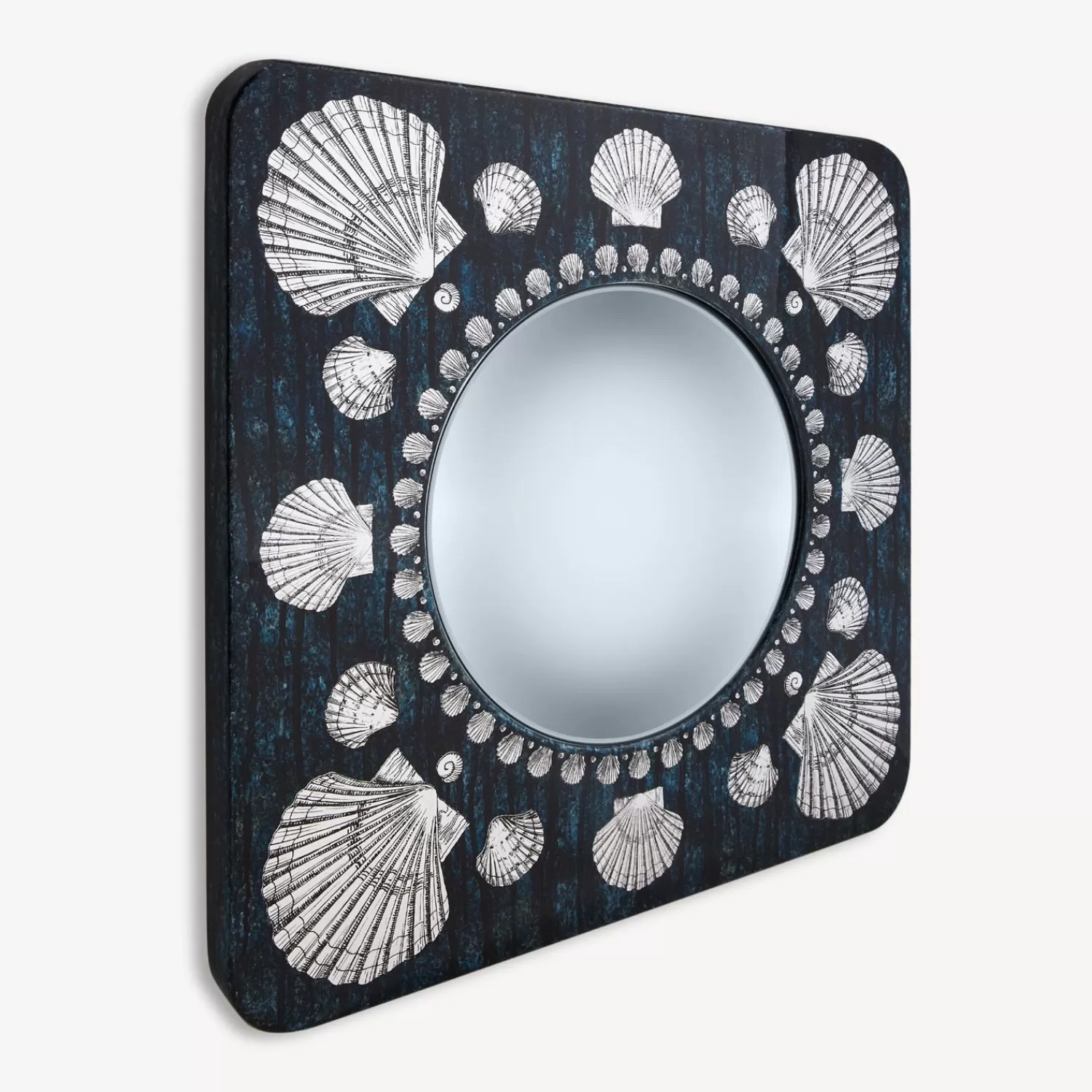 Design Mirrors<Fornasetti Frame With Convex Mirror Giro Di Conchiglie Silver/Blue