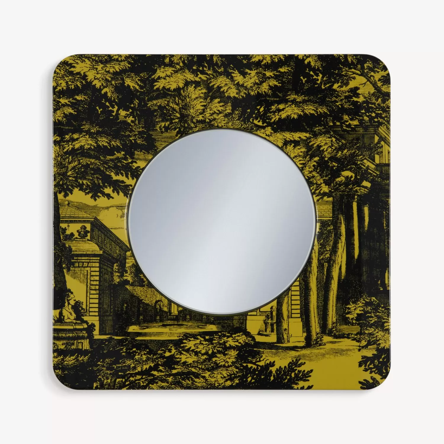 Design Mirrors<Fornasetti Frame With Flat Mirror Giardino Settecentesco Black/Yellow
