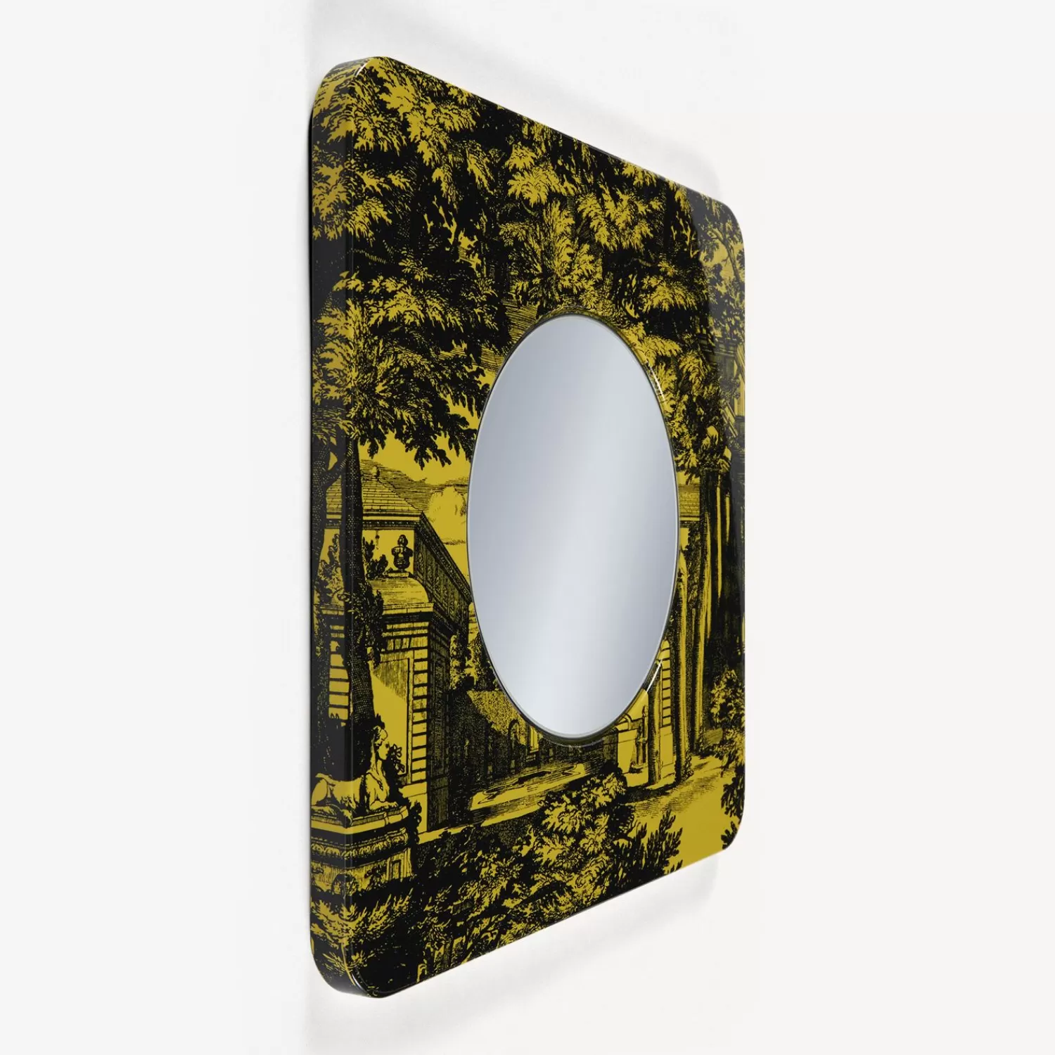 Design Mirrors<Fornasetti Frame With Flat Mirror Giardino Settecentesco Black/Yellow