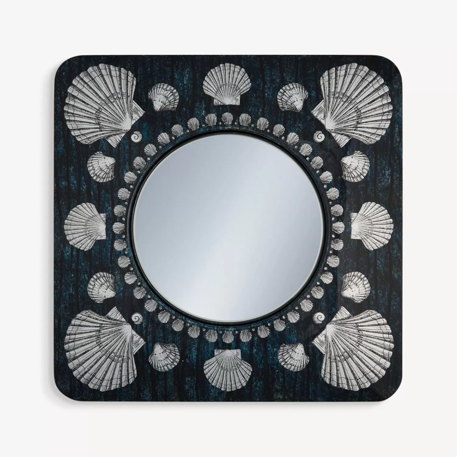 Design Mirrors<Fornasetti Frame With Flat Mirror Giro Di Conchiglie Silver/Blue