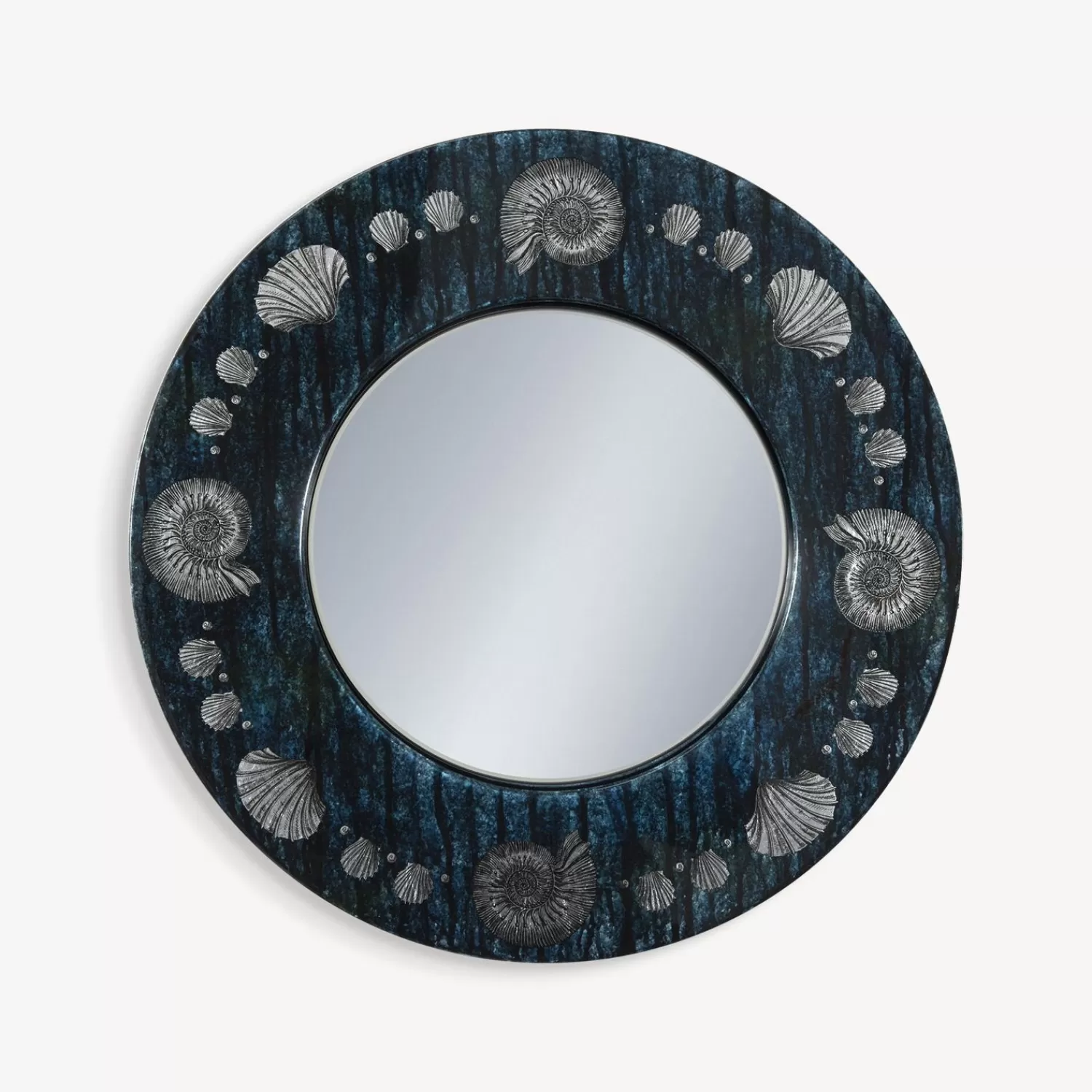 Design Mirrors<Fornasetti Frame With Flat Mirror Giro Di Conchiglie Silver/Blue