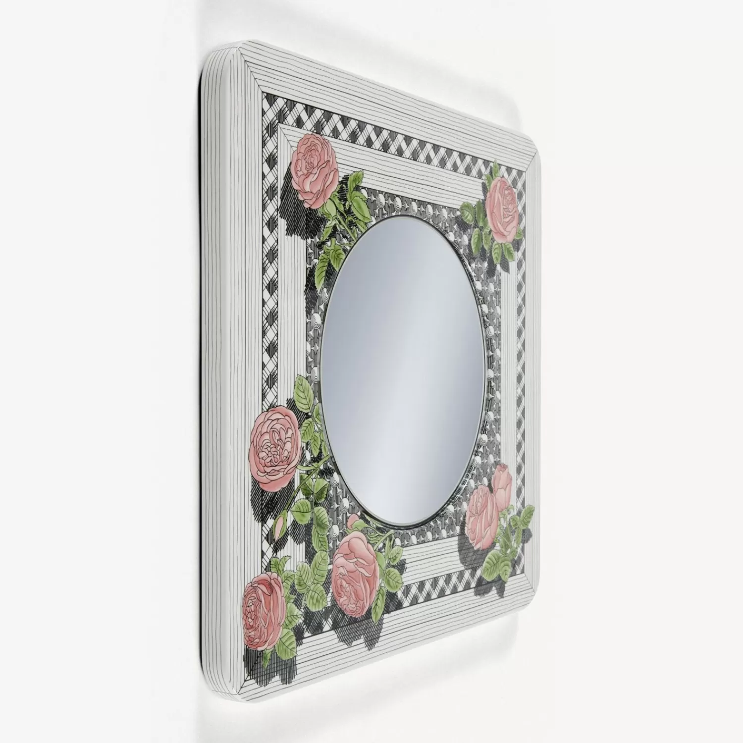 Design Mirrors<Fornasetti Frame With Flat Mirror Musciarabia Con Rose Multicolour