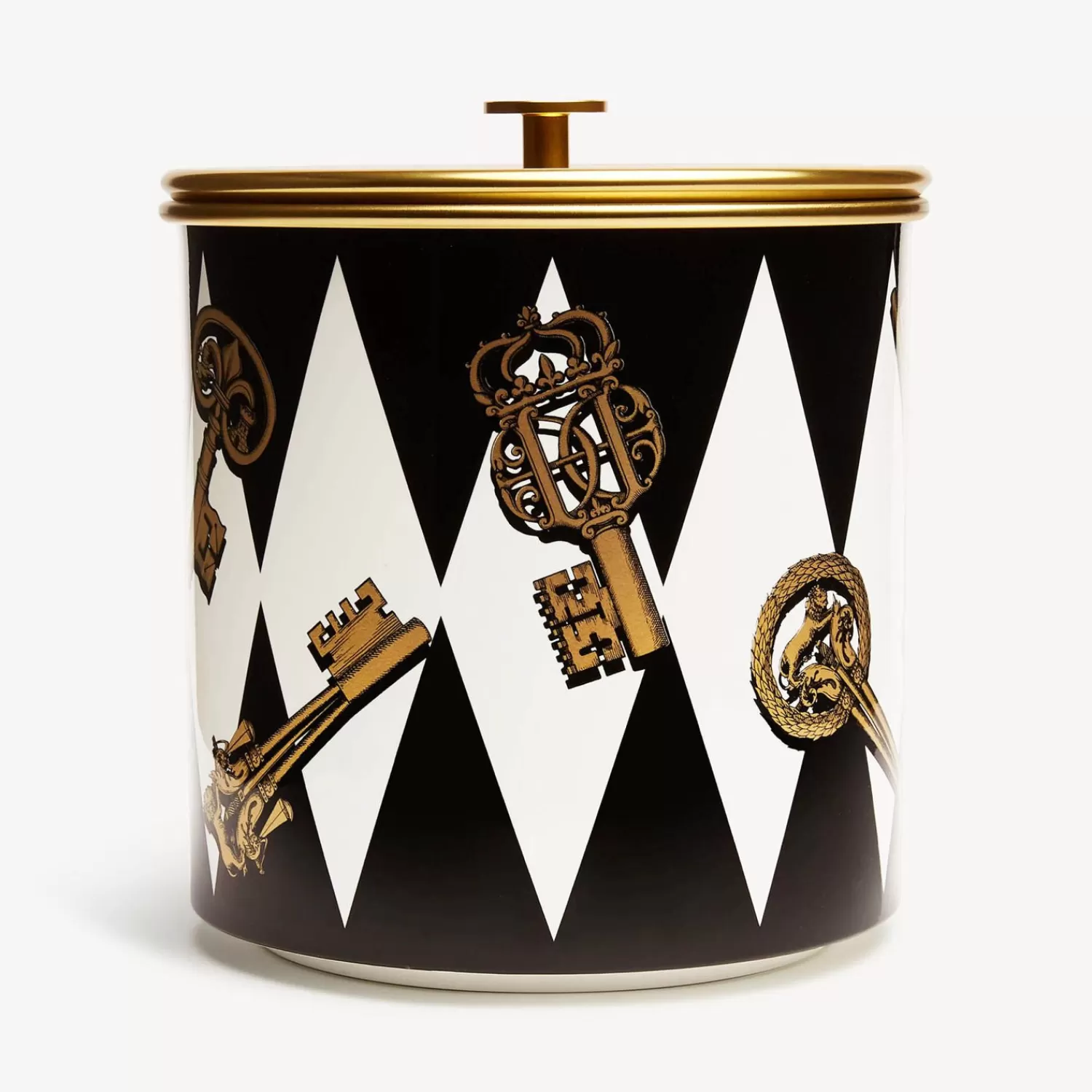 Ice Buckets<Fornasetti Ice Bucket Chiavi Oro E Rombi White/Black/Gold