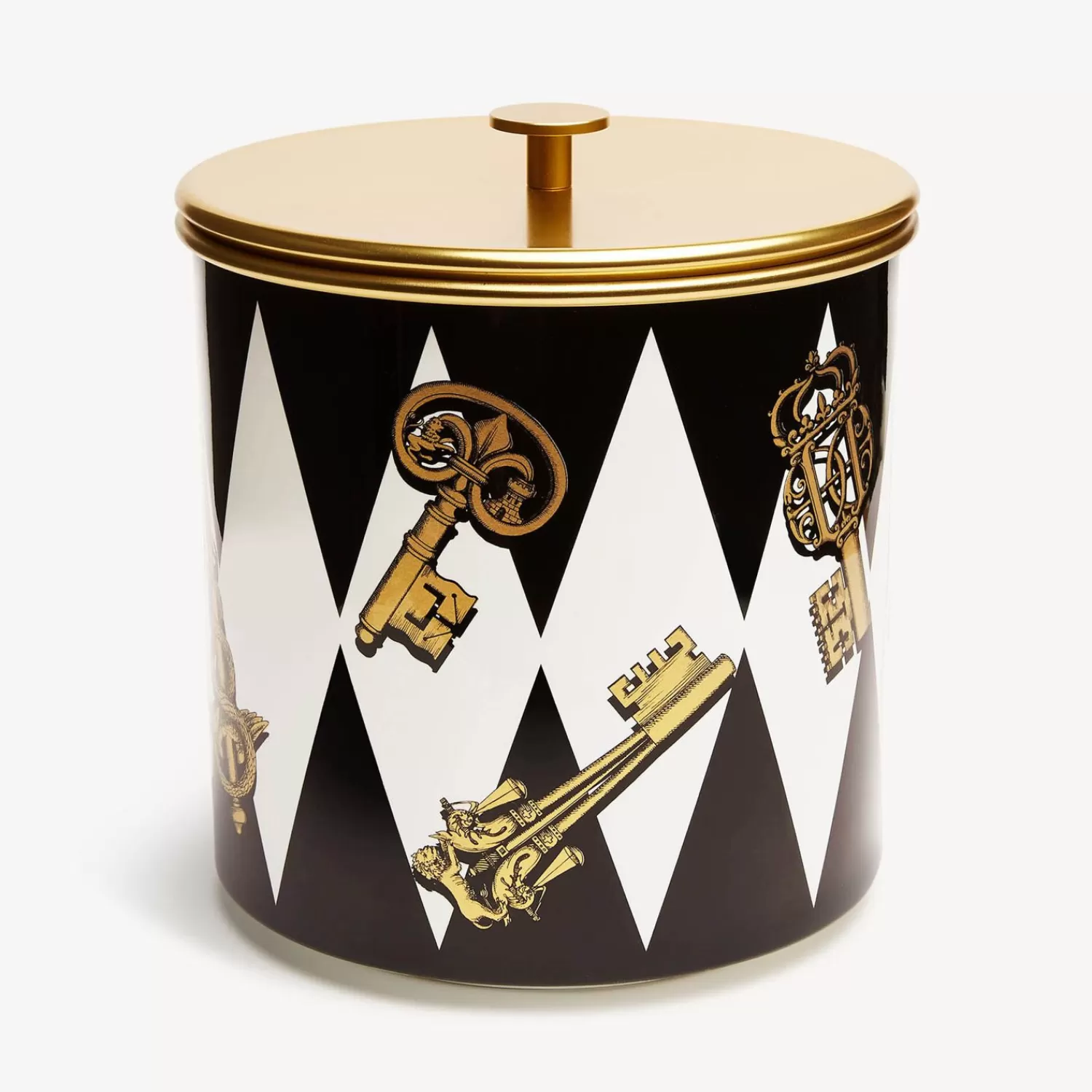 Ice Buckets<Fornasetti Ice Bucket Chiavi Oro E Rombi White/Black/Gold