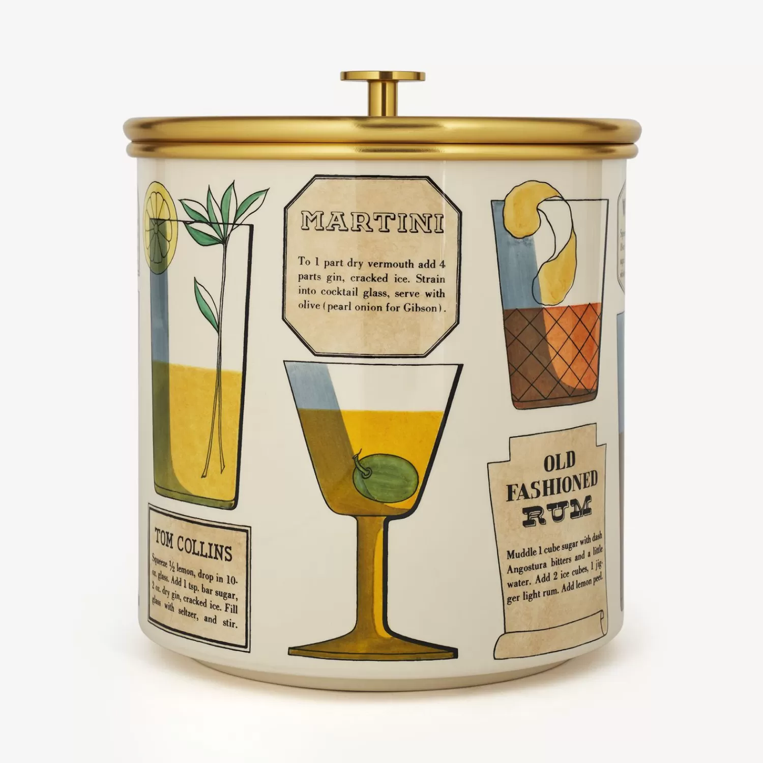 Ice Buckets<Fornasetti Ice Bucket Ricette Cocktail Multicolour