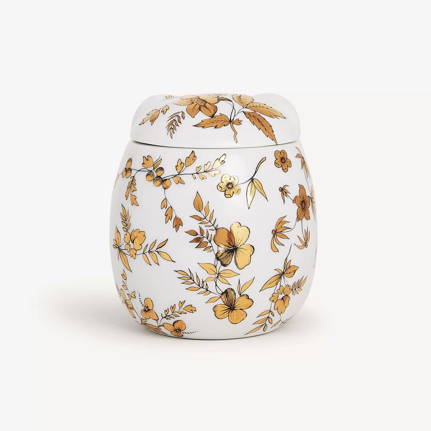 Small Containers<Fornasetti Jar Civetta Fiorata White/Black/Gold