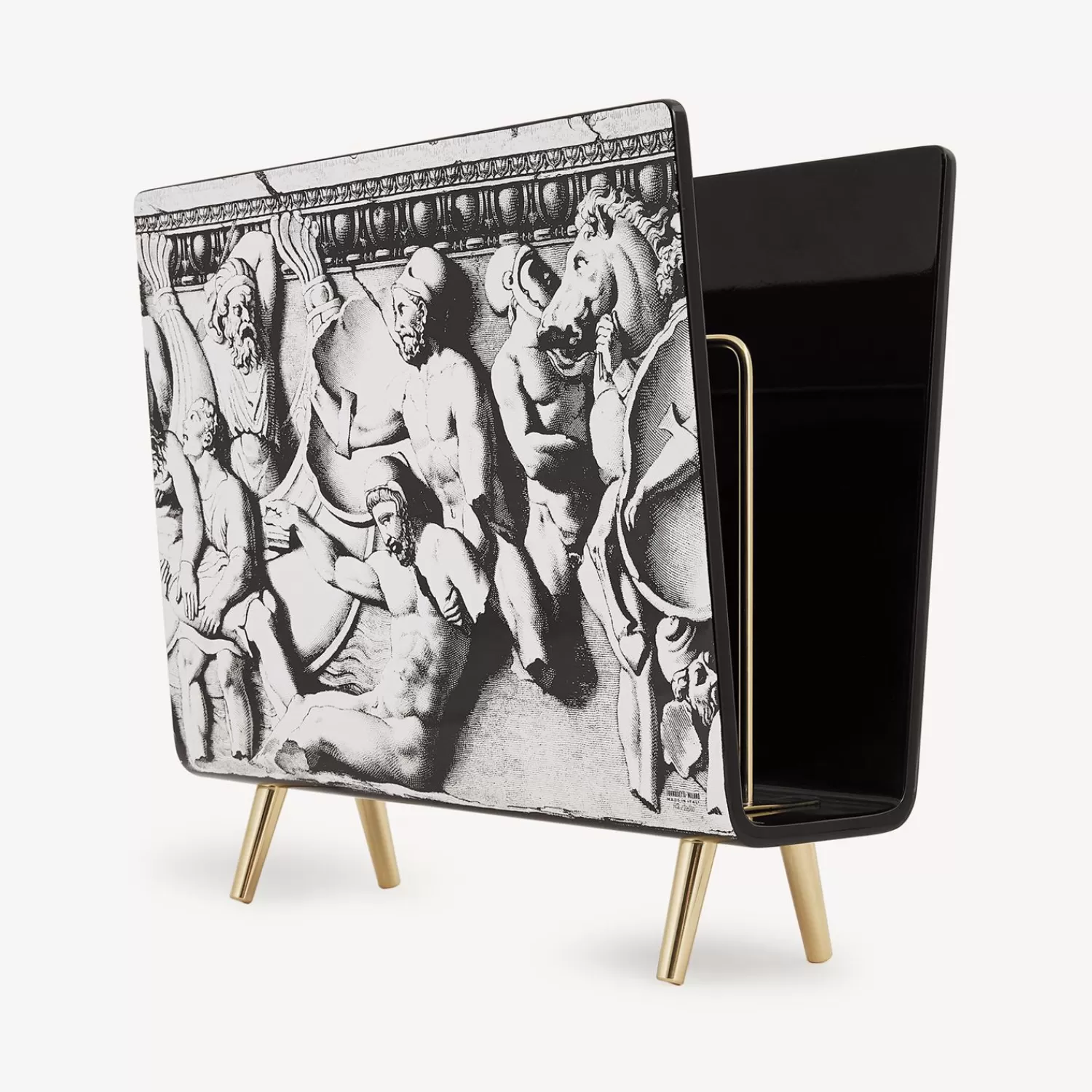 Magazine Racks<Fornasetti Magazine Rack Bassorilievo White/Black
