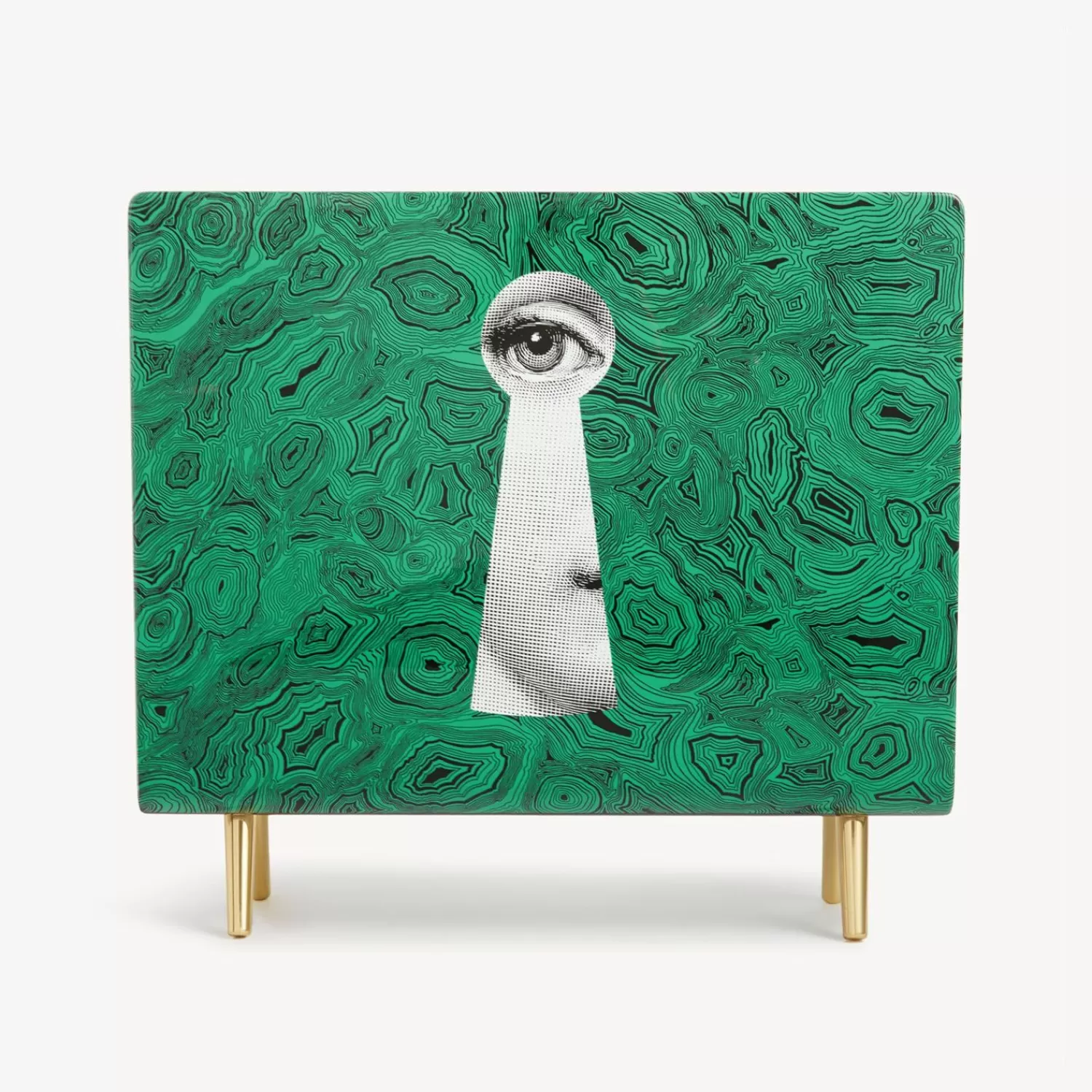Magazine Racks<Fornasetti Magazine Rack Serratura Su Malachite Green/White/Black