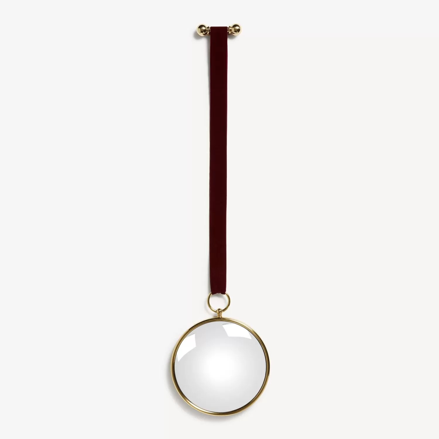 Design Mirrors<Fornasetti Magic Convex Mirror With Velvet Ribbon Brass/Bordueaux
