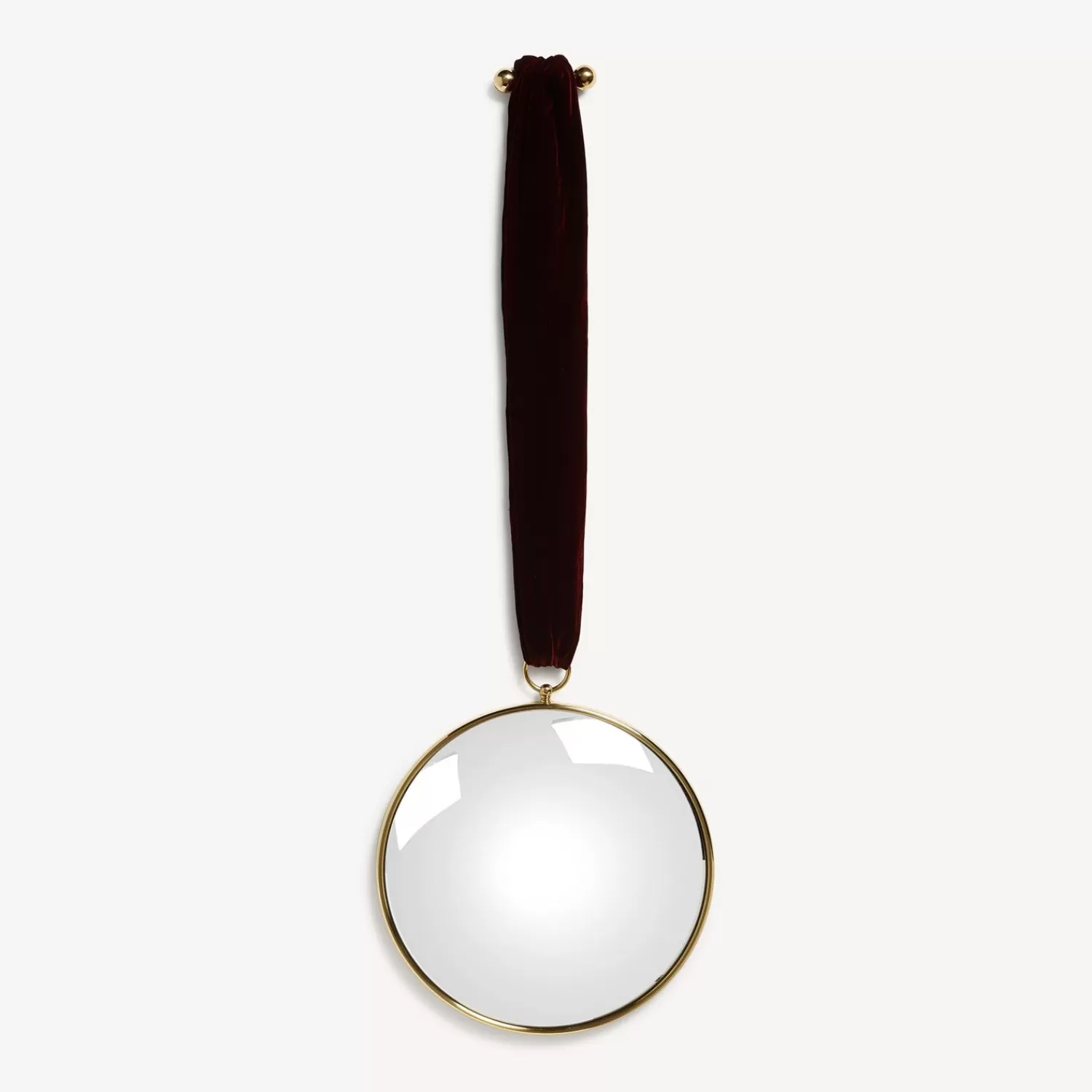 Design Mirrors<Fornasetti Magic Convex Mirror With Velvet Ribbon Brass/Bordueaux