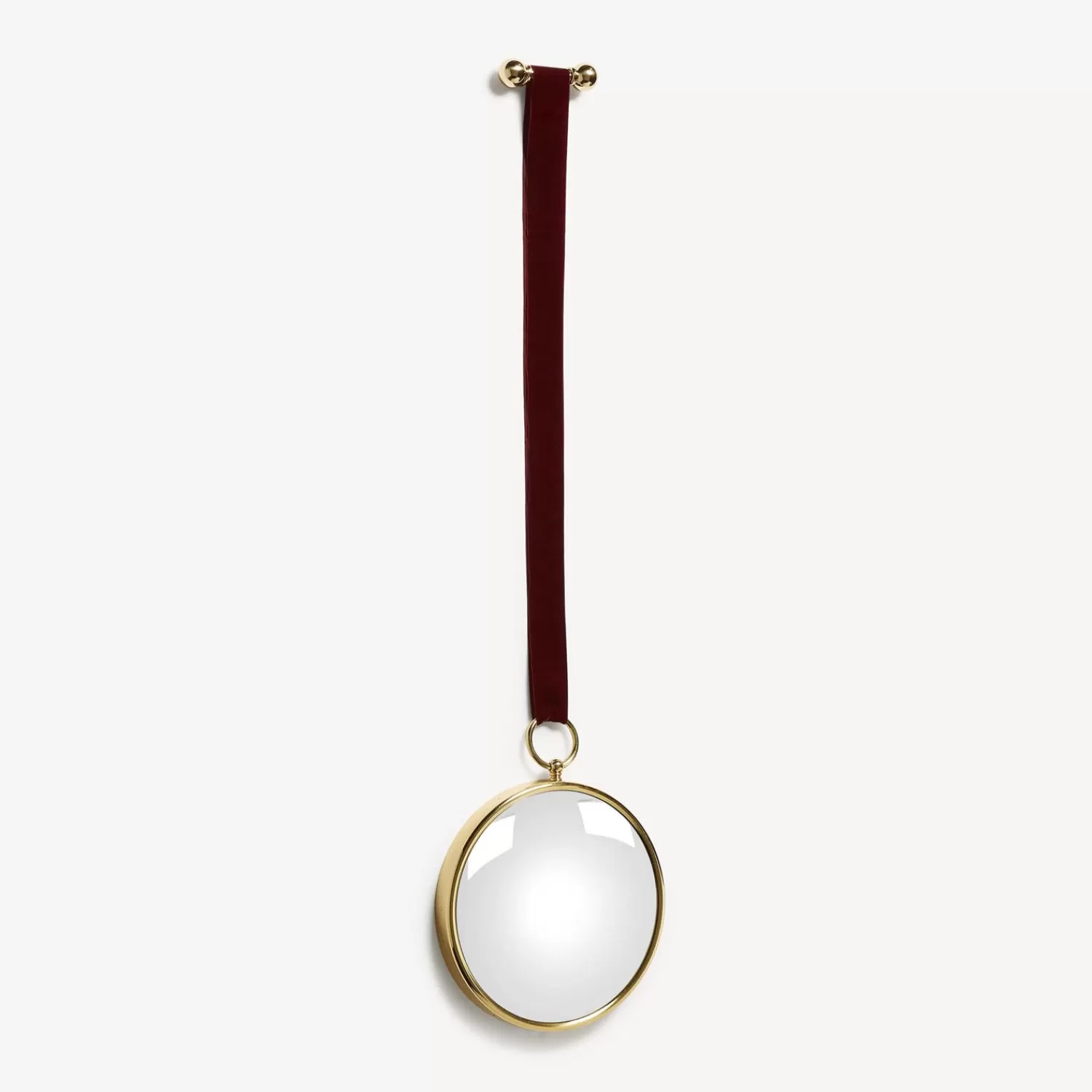 Design Mirrors<Fornasetti Magic Convex Mirror With Velvet Ribbon Brass/Bordueaux