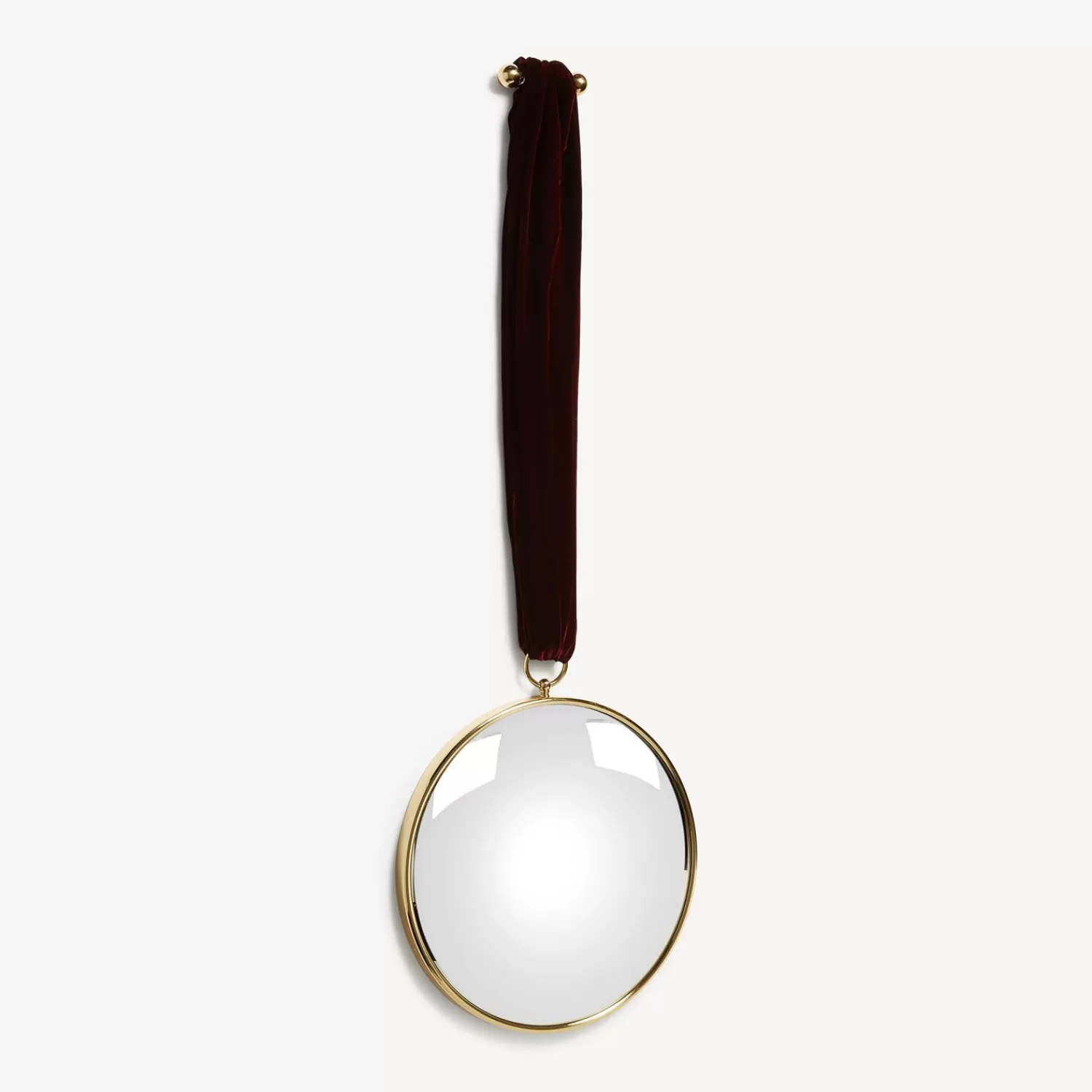 Design Mirrors<Fornasetti Magic Convex Mirror With Velvet Ribbon Brass/Bordueaux
