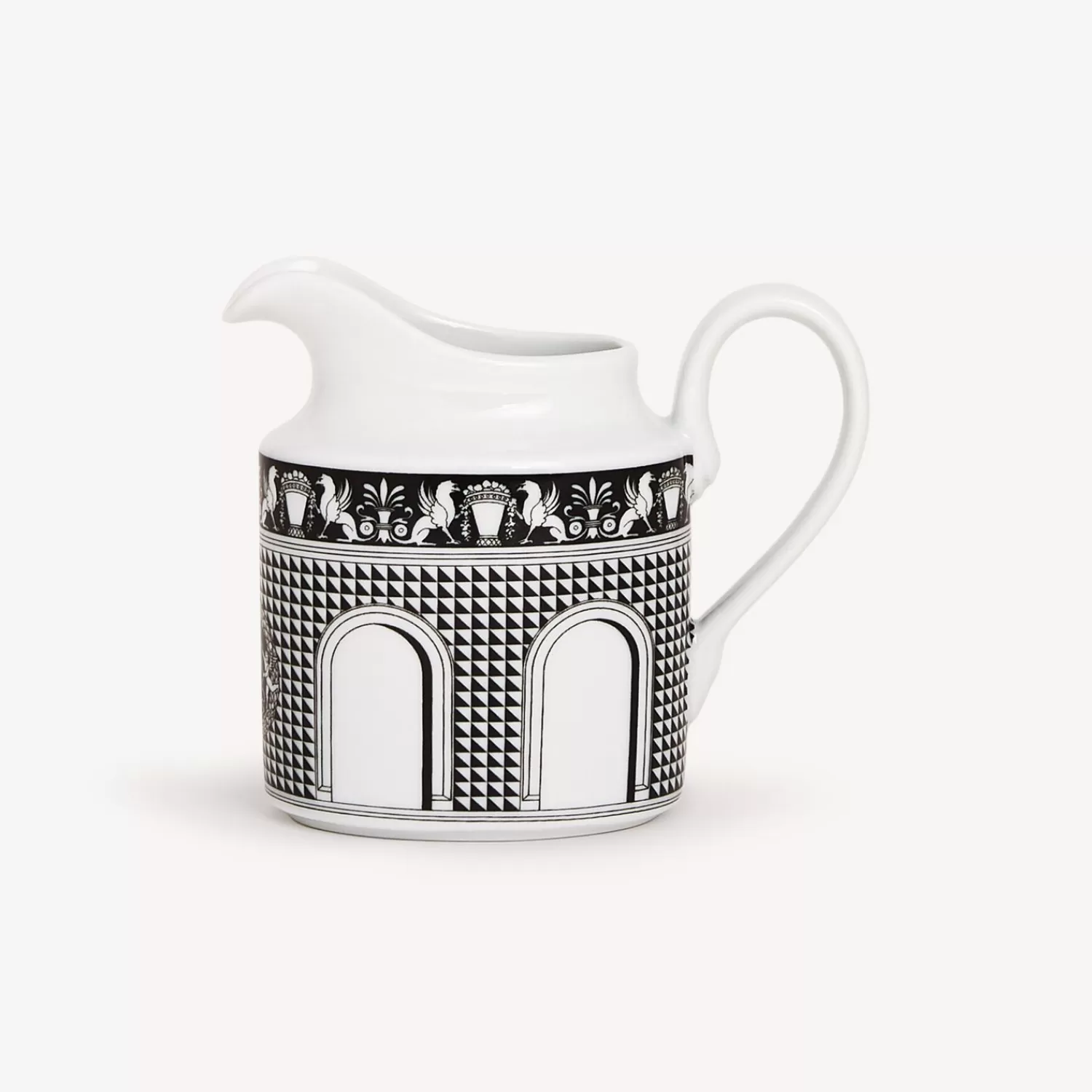 Tea And Coffee Sets<Fornasetti Milk Jug Facciata Quattrocentesca White/Black