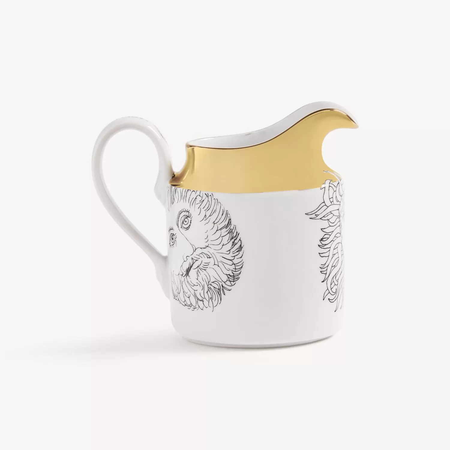 Tea And Coffee Sets<Fornasetti Milk Jug Solitario White/Black/Gold