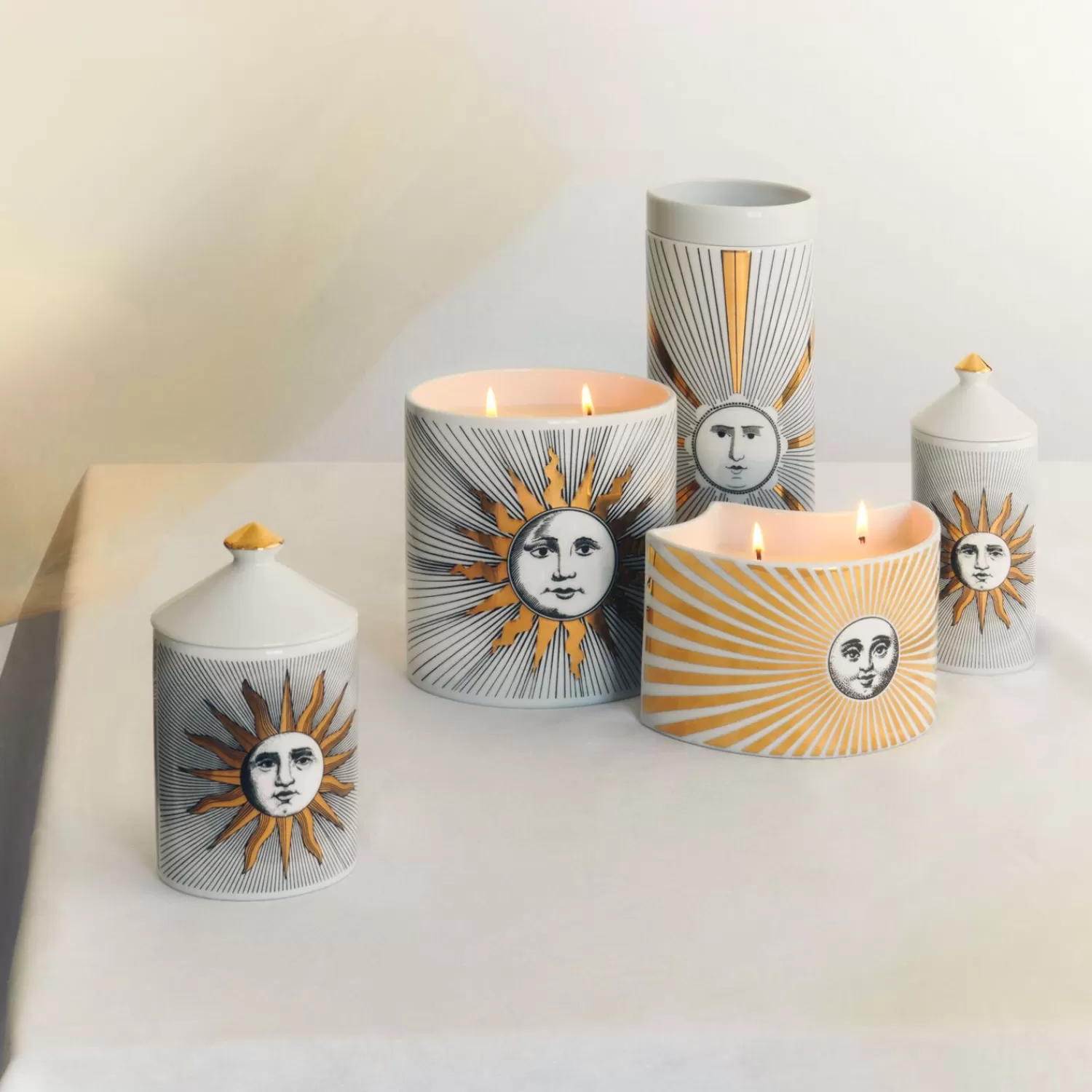 Scented Candles<Fornasetti Nel Mentre Set Of Three Scented Candles - Soli Decor - Immaginazione Fragrance White/Black/Gold