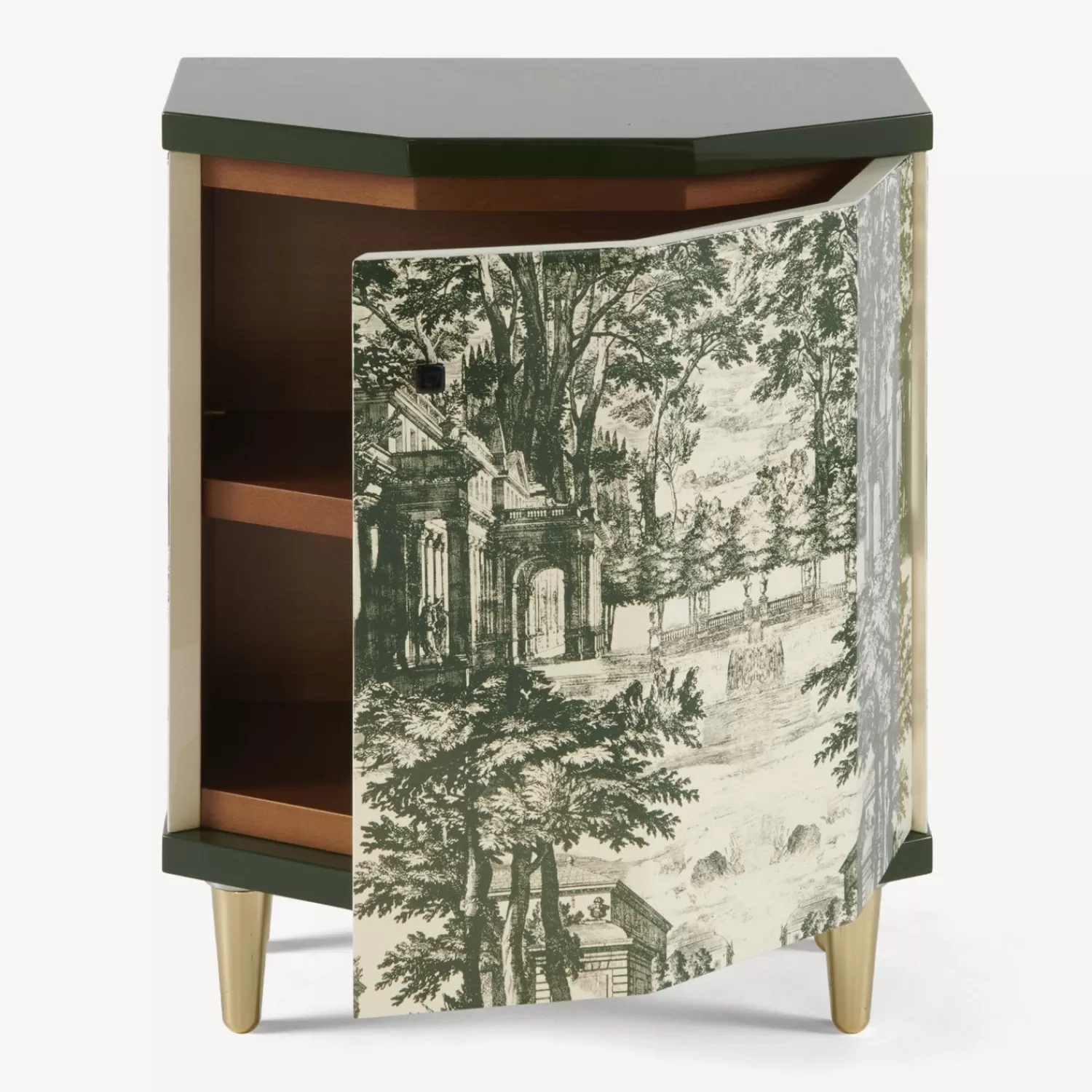 Cabinets<Fornasetti Night Stand Polyhedric Giardino Settecentesco Green/Ivory