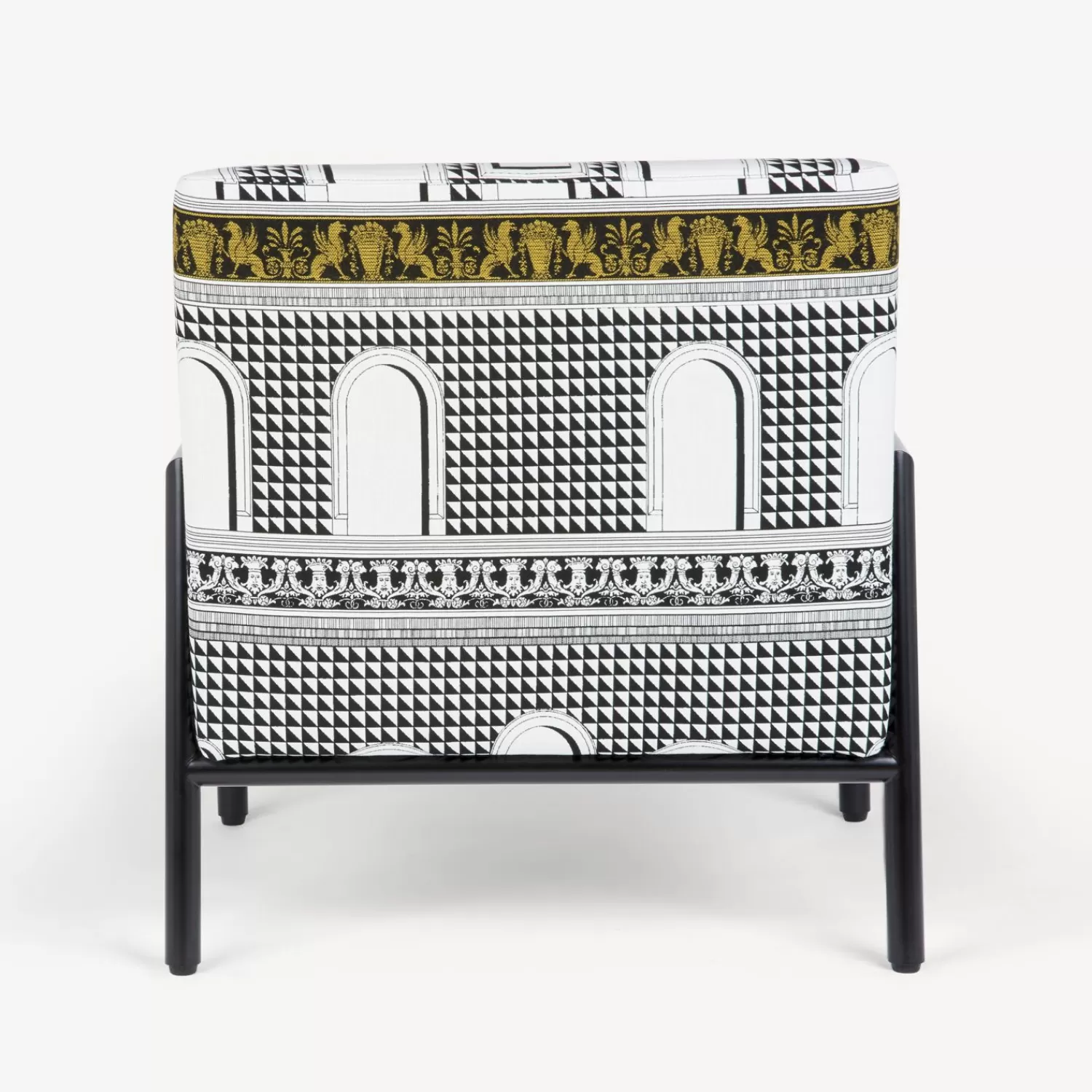 Living Rooms<Fornasetti Outdoor Armchair Facciata Quattrocentesca White/Black/Yellow