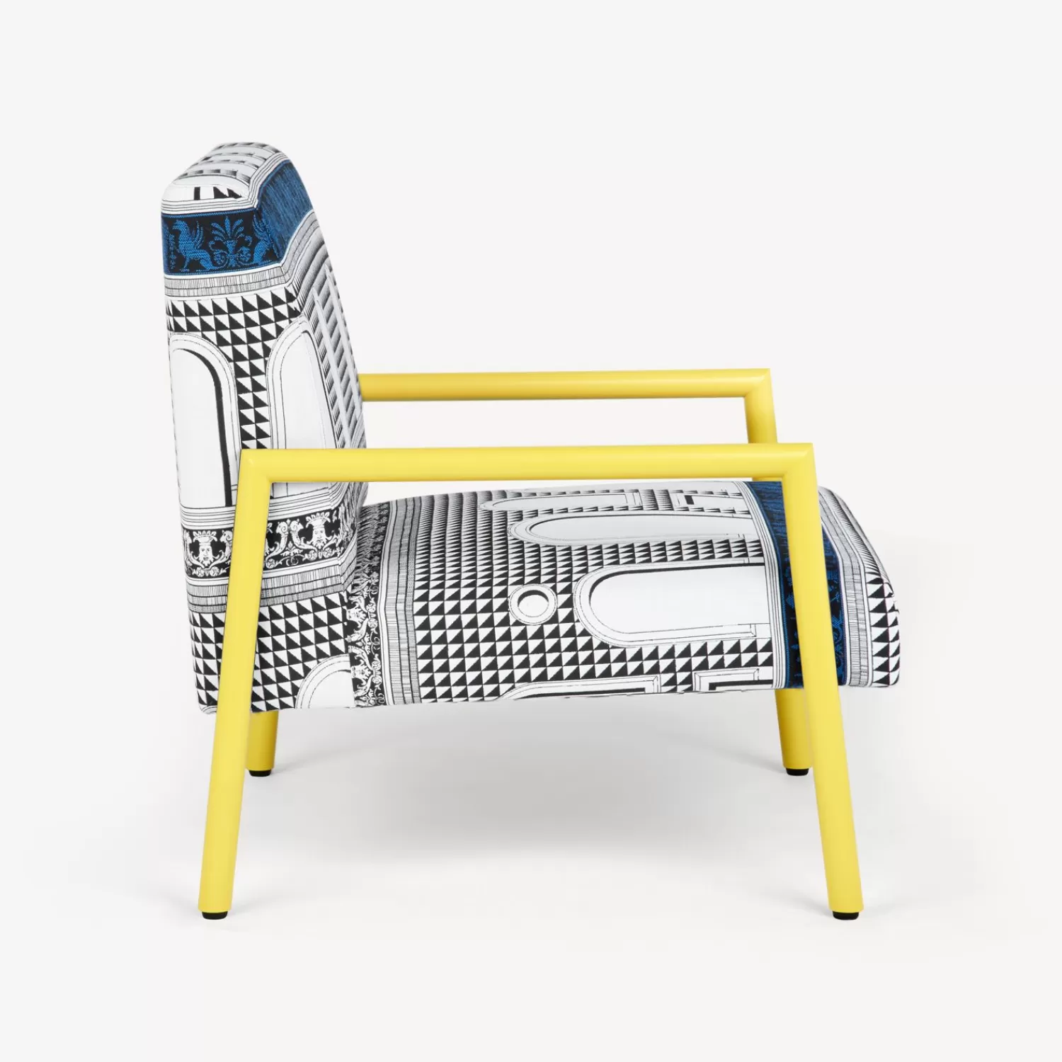 Living Rooms<Fornasetti Outdoor Armchair Facciata Quattrocentesca White/Black/Turquoise