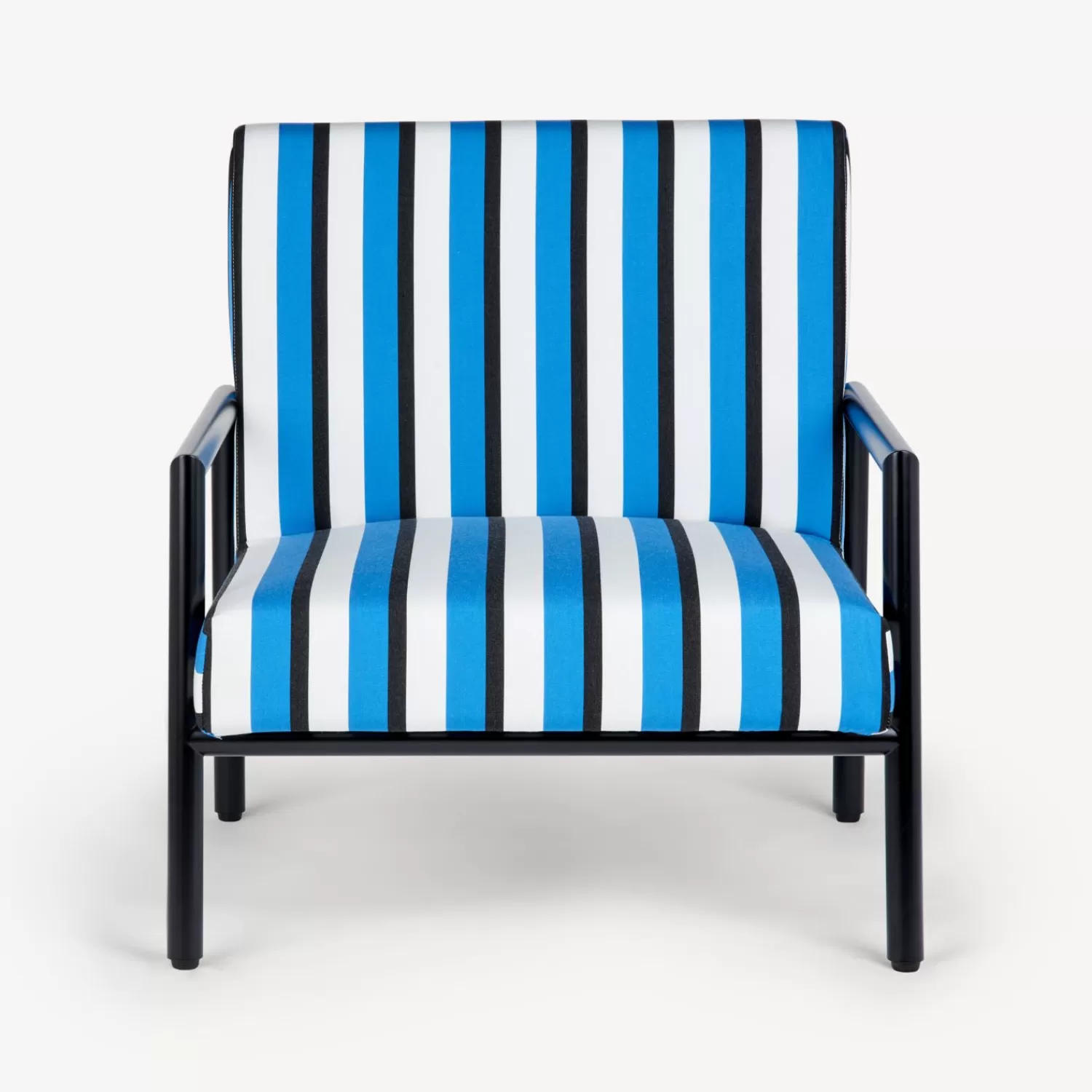 Living Rooms<Fornasetti Outdoor Armchair Rigato Turquoise/White/Black