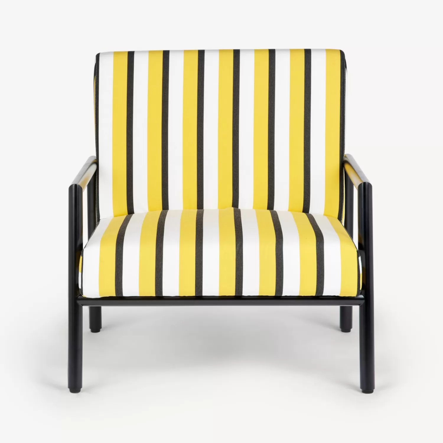 Living Rooms<Fornasetti Outdoor Armchair Rigato Yellow/White/Black
