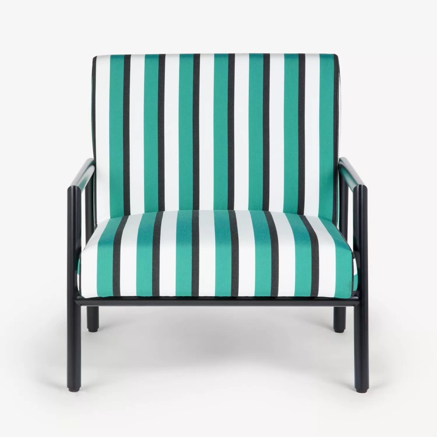 Living Rooms<Fornasetti Outdoor Armchair Rigato Green/White/Black