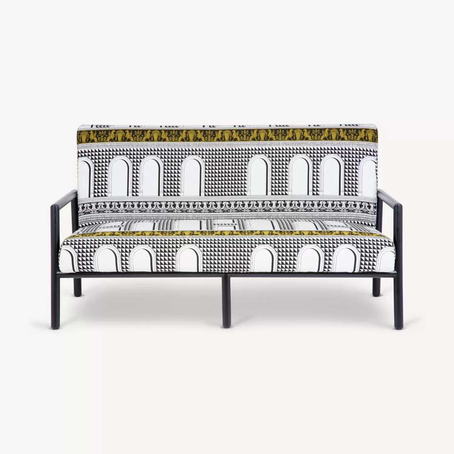 Living Rooms<Fornasetti Outdoor Sofa Facciata Quattrocentesca White/Black/Yellow
