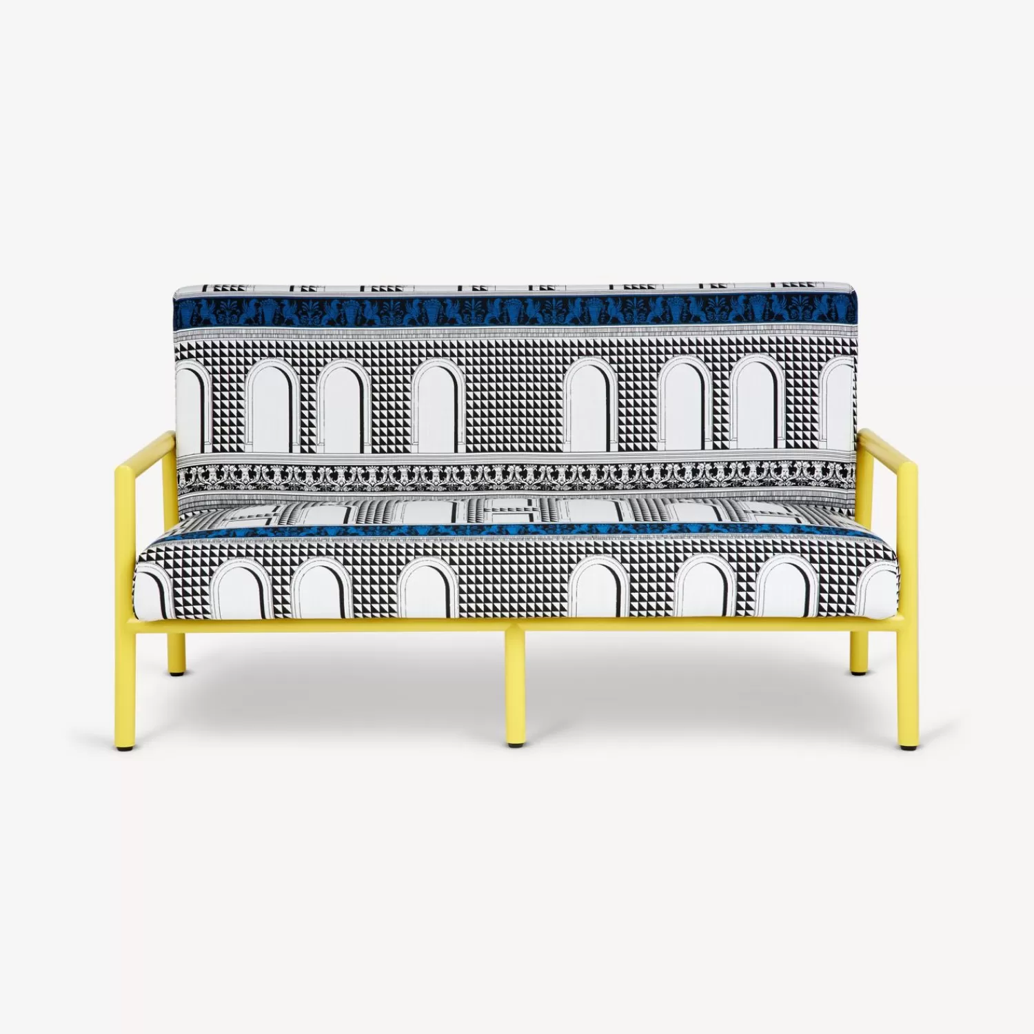 Living Rooms<Fornasetti Outdoor Sofa Facciata Quattrocentesca White/Black/Turquoise