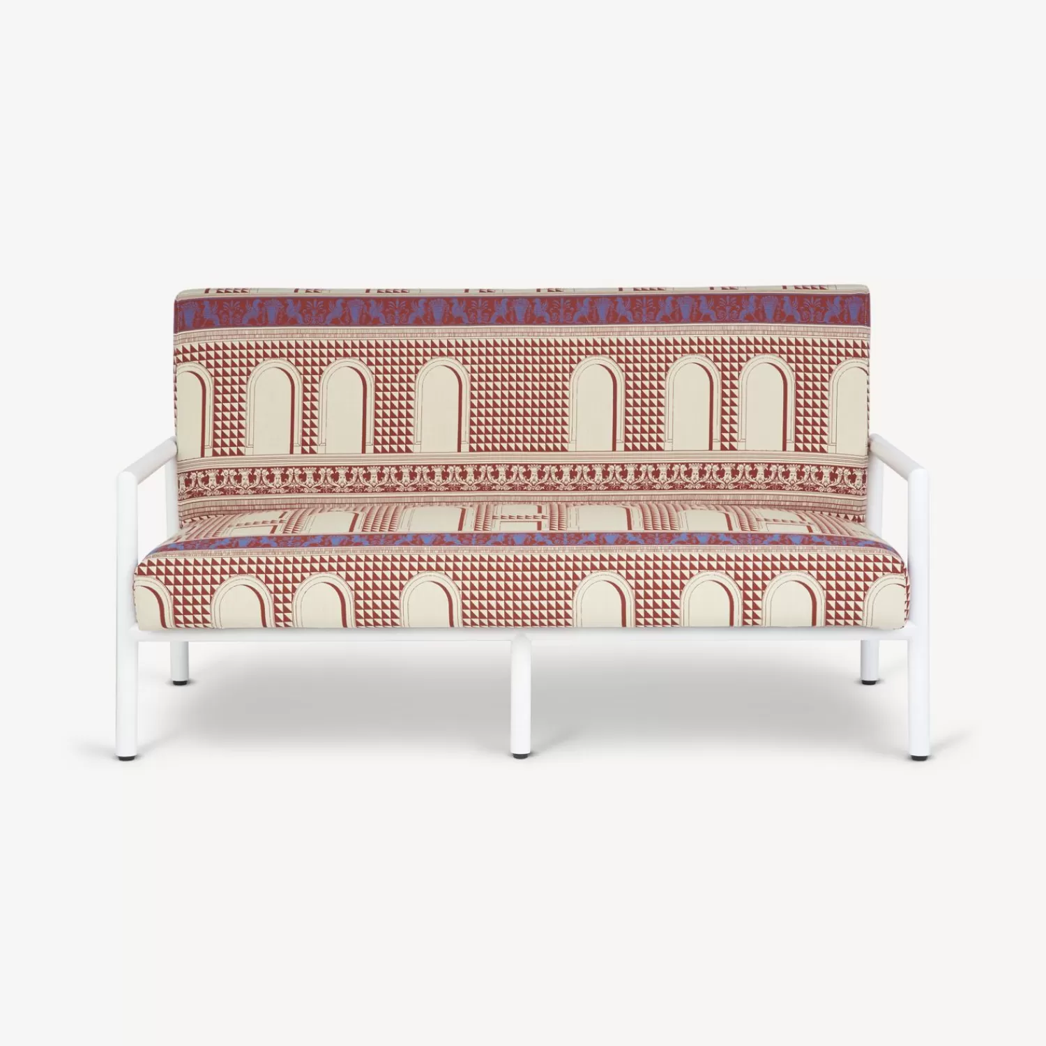 Living Rooms<Fornasetti Outdoor Sofa Facciata Quattrocentesca Rust/Ecru/White