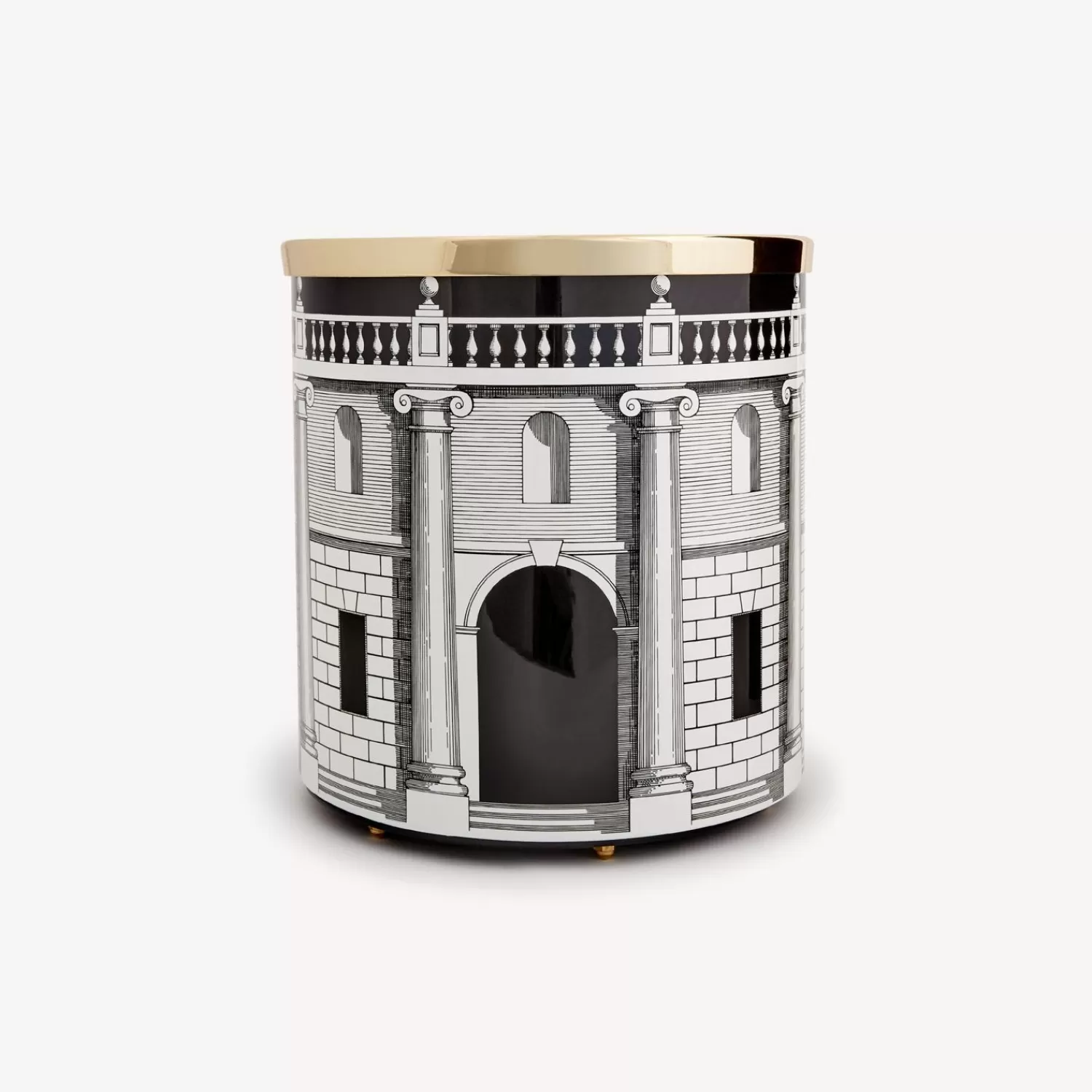 Paper Baskets<Fornasetti Paper Basket Casa Con Colonne White/Black