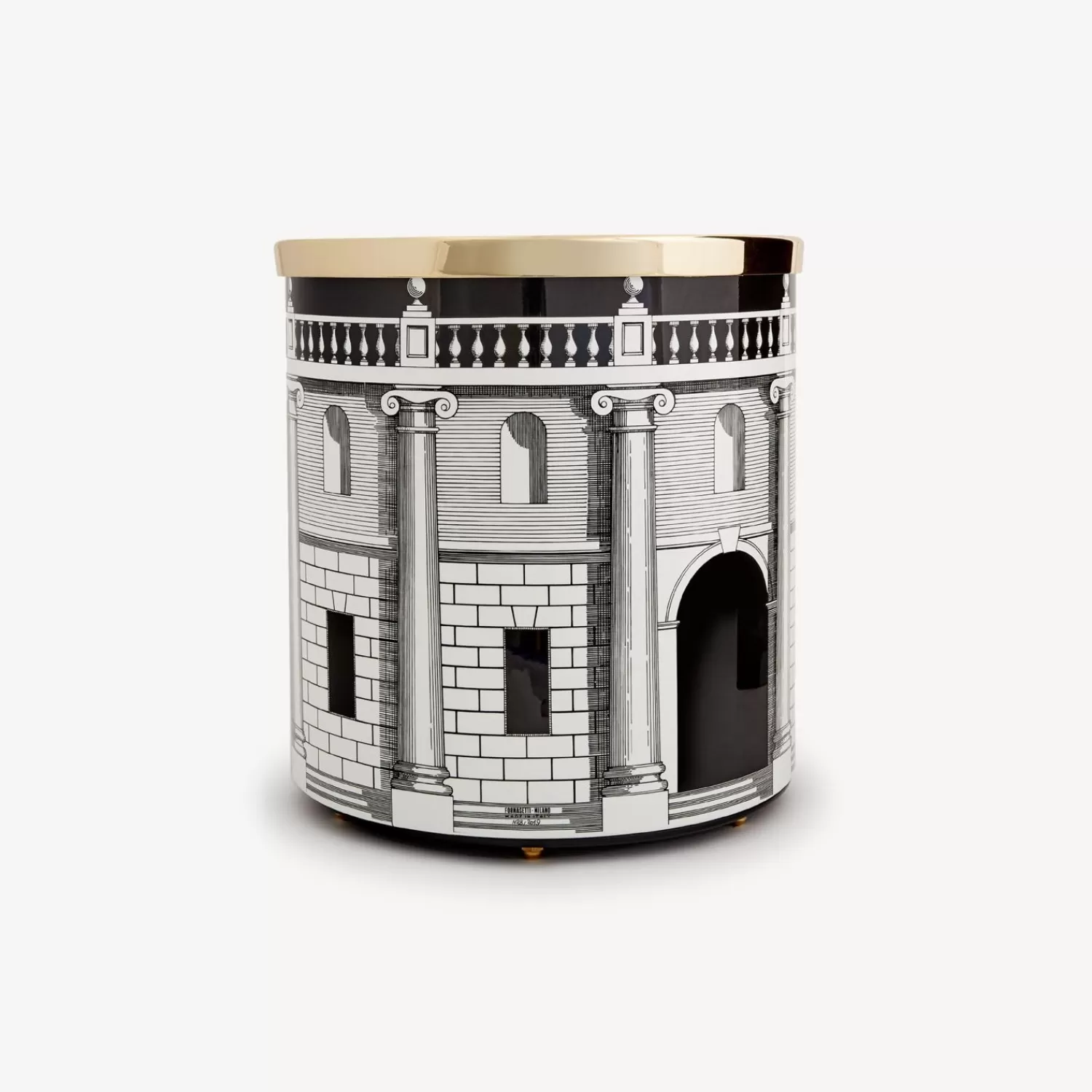 Paper Baskets<Fornasetti Paper Basket Casa Con Colonne White/Black
