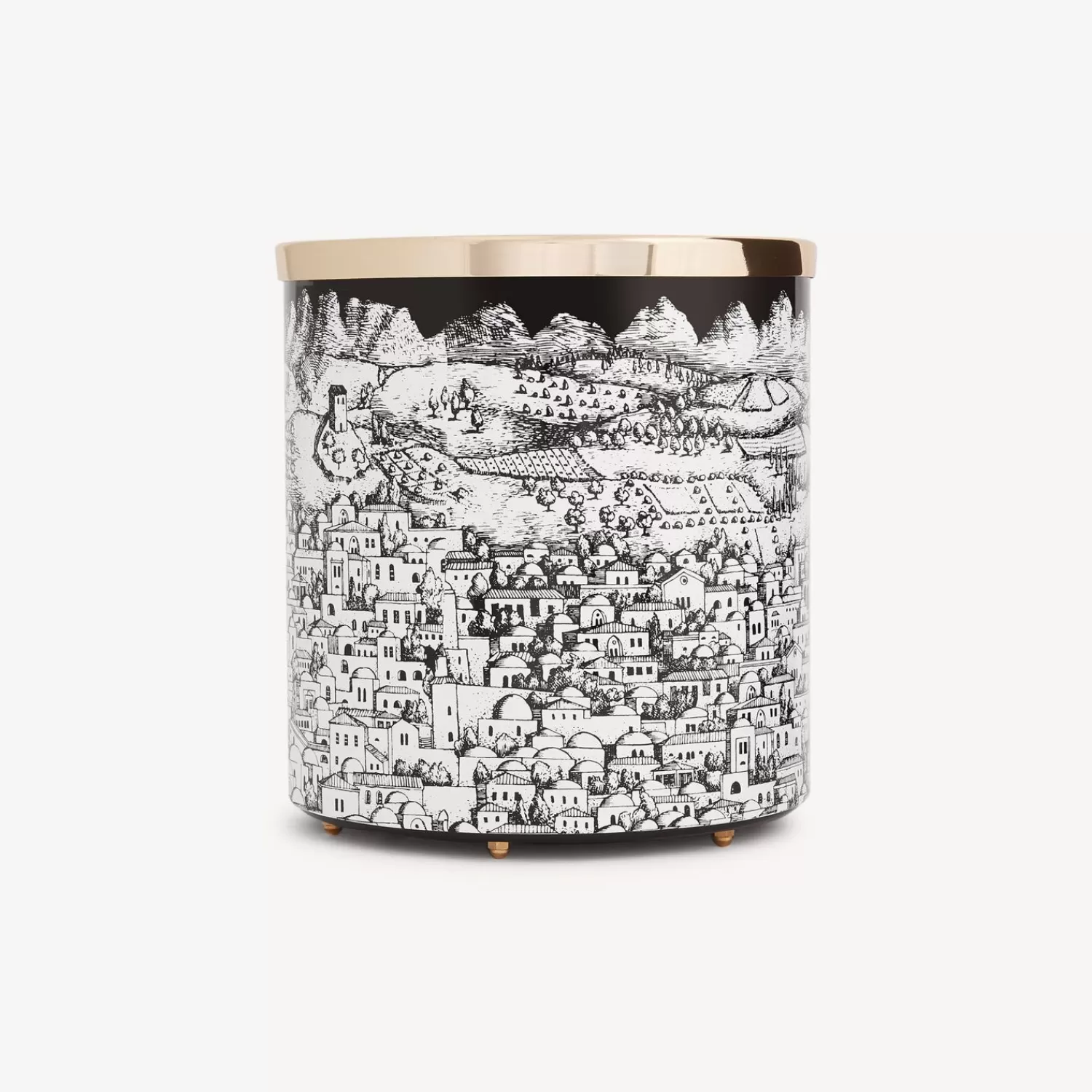 Paper Baskets<Fornasetti Paper Basket Gerusalemme White/Black