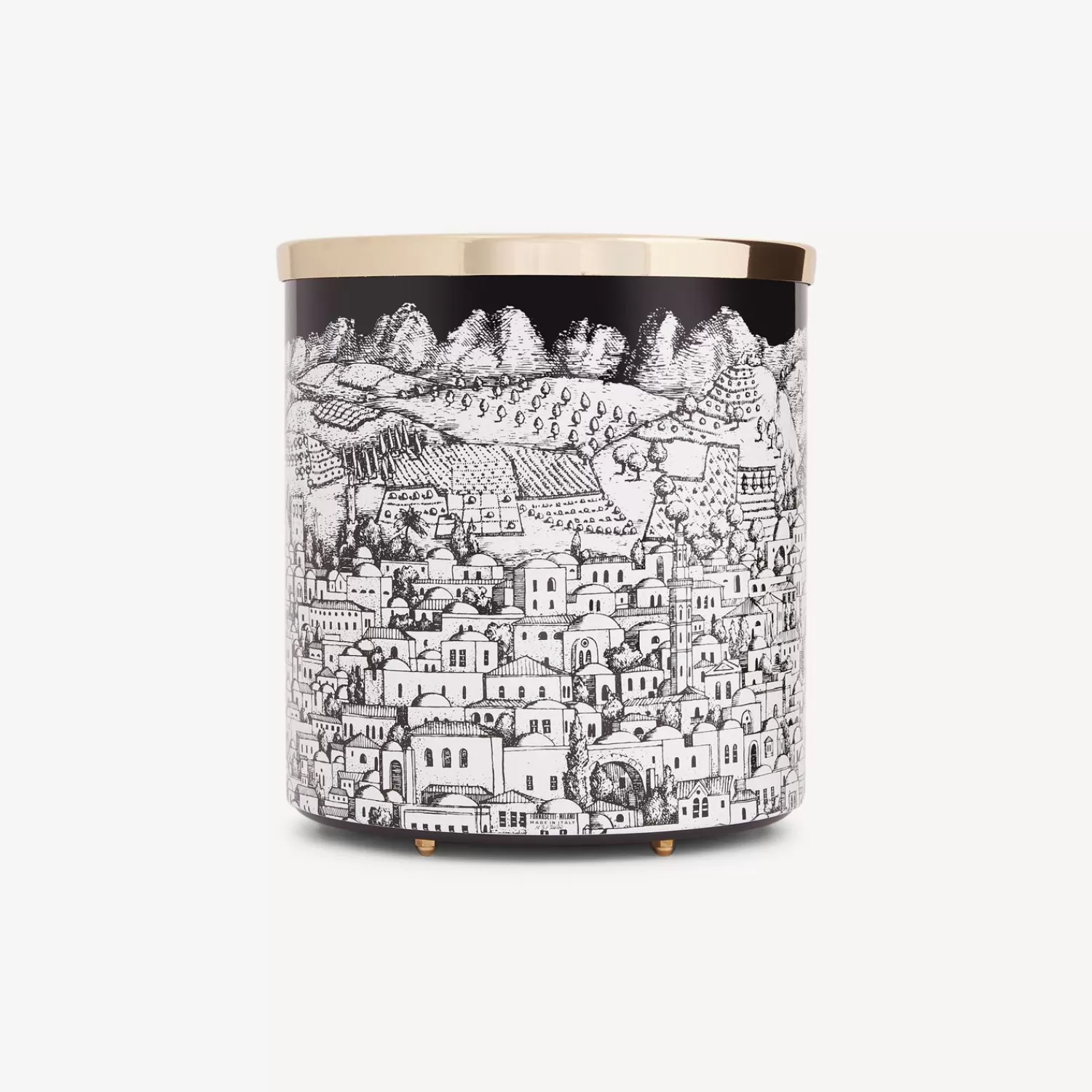 Paper Baskets<Fornasetti Paper Basket Gerusalemme White/Black