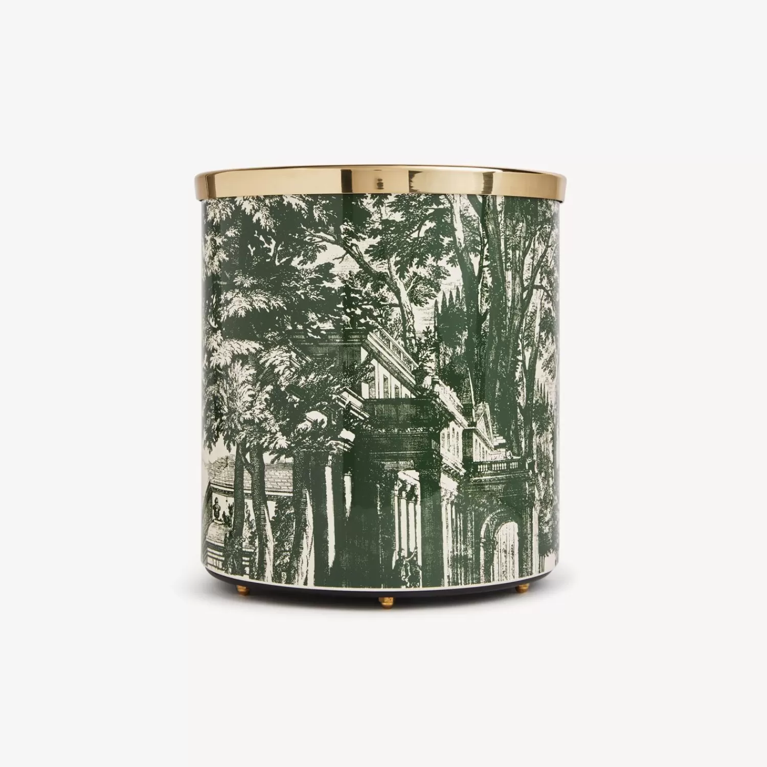 Paper Baskets<Fornasetti Paper Basket Giardino Settecentesco Green/Ivory
