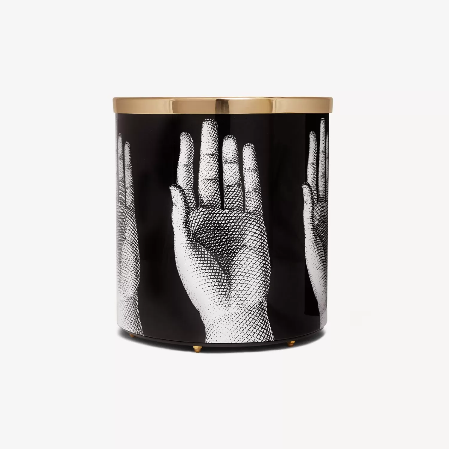 Paper Baskets<Fornasetti Paper Basket Mani White/Black/Gold