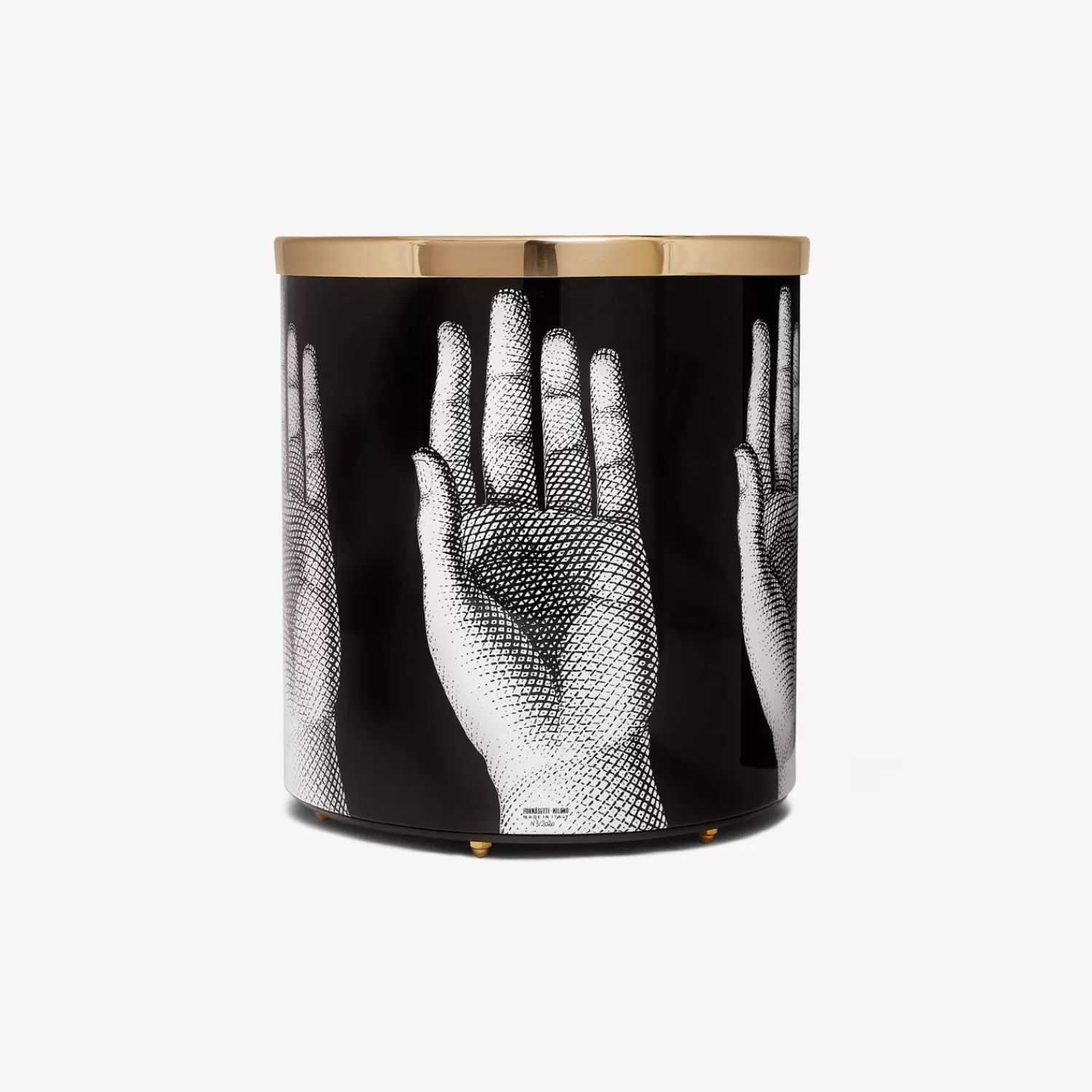 Paper Baskets<Fornasetti Paper Basket Mani White/Black/Gold