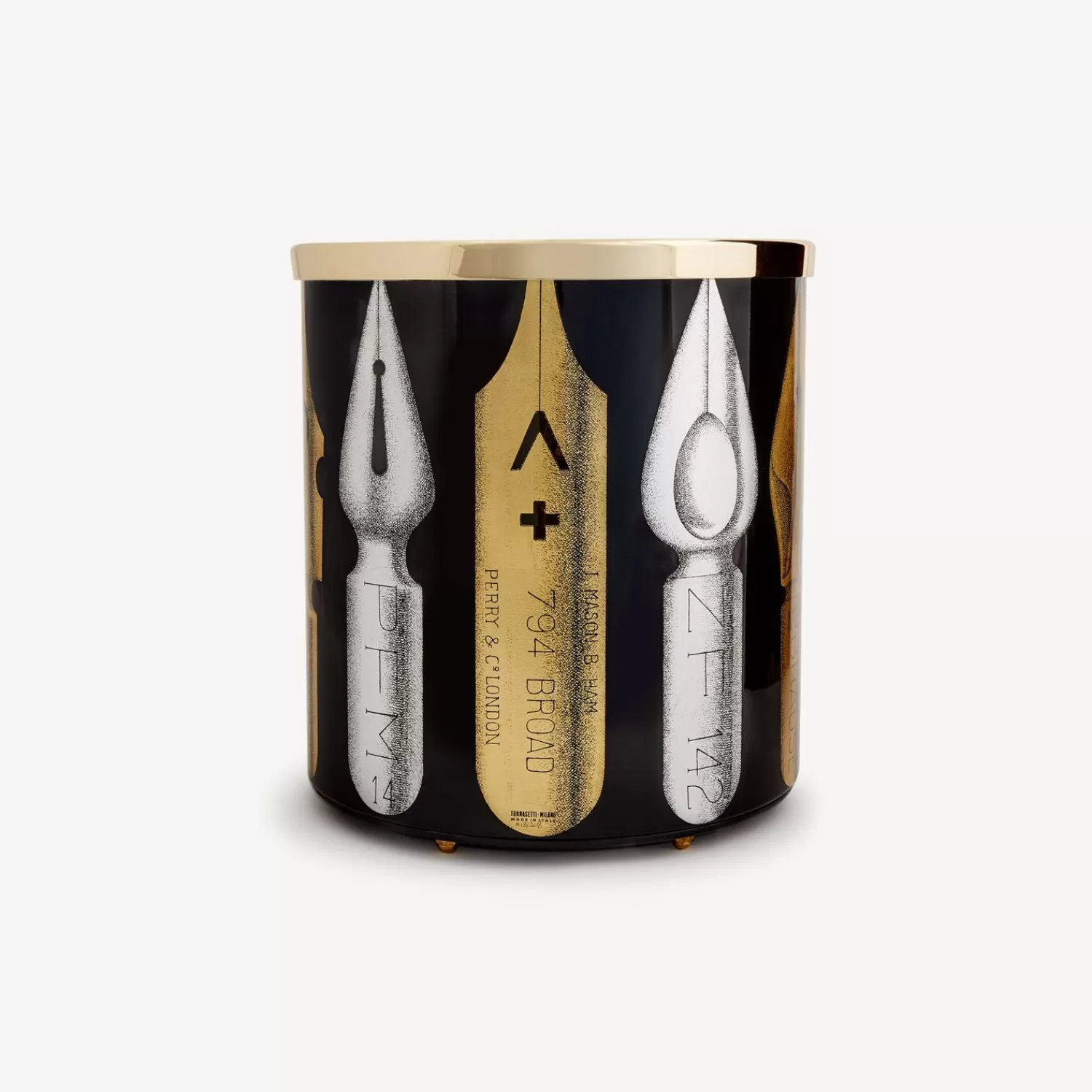 Paper Baskets<Fornasetti Paper Basket Pennini Gold/Silver/Black
