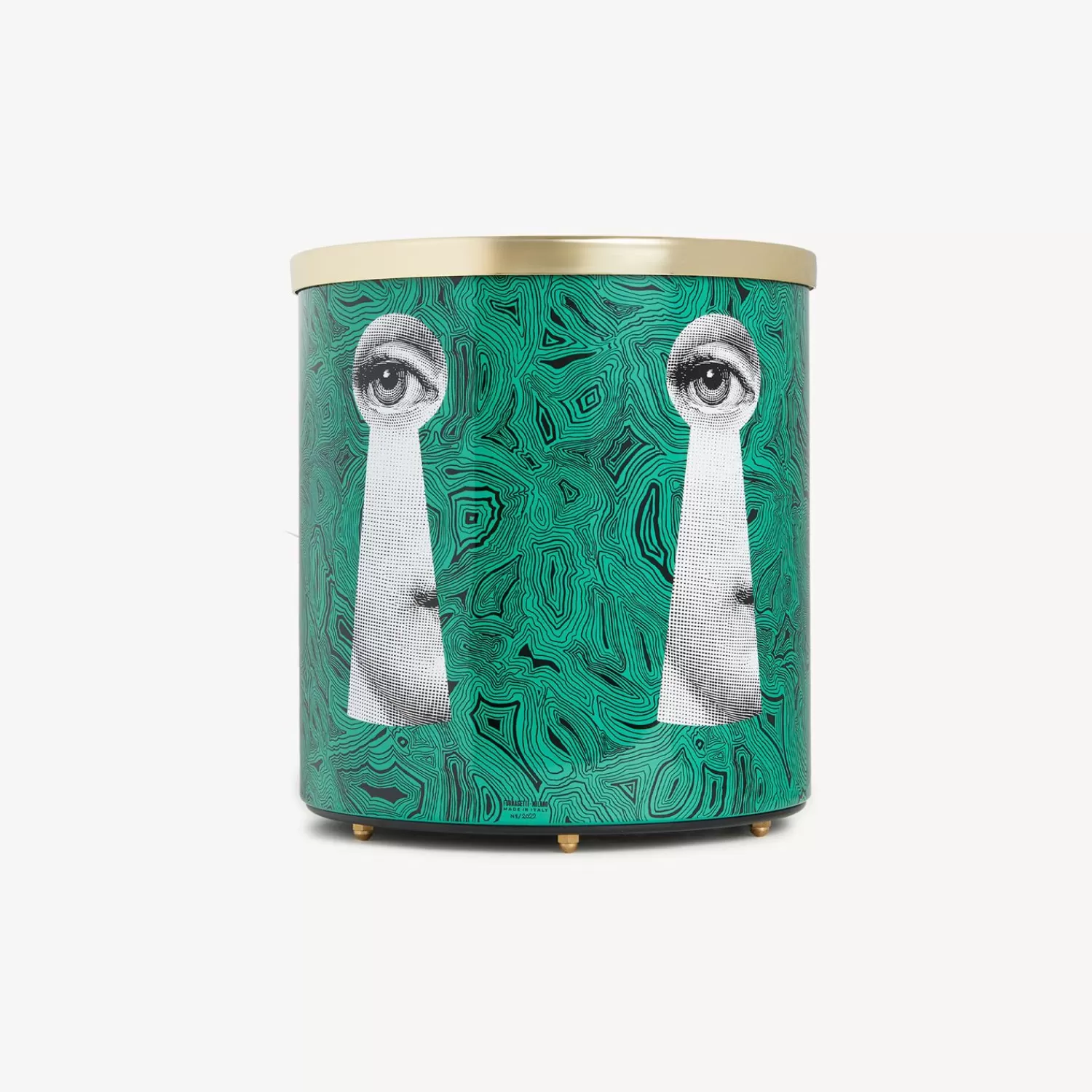 Paper Baskets<Fornasetti Paper Basket Serratura Su Malachite Green/White/Black