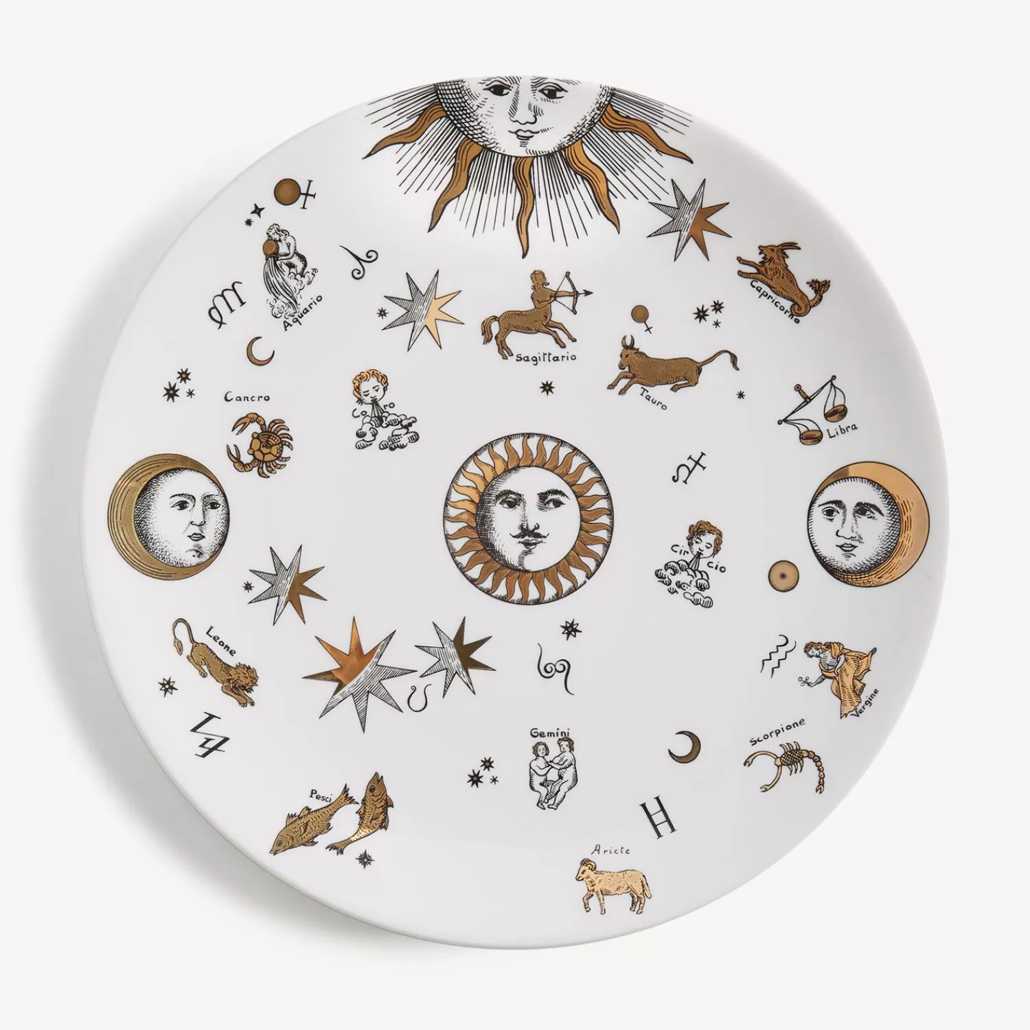 Decorative Plates<Fornasetti Plate Astronomici White/Black/Gold